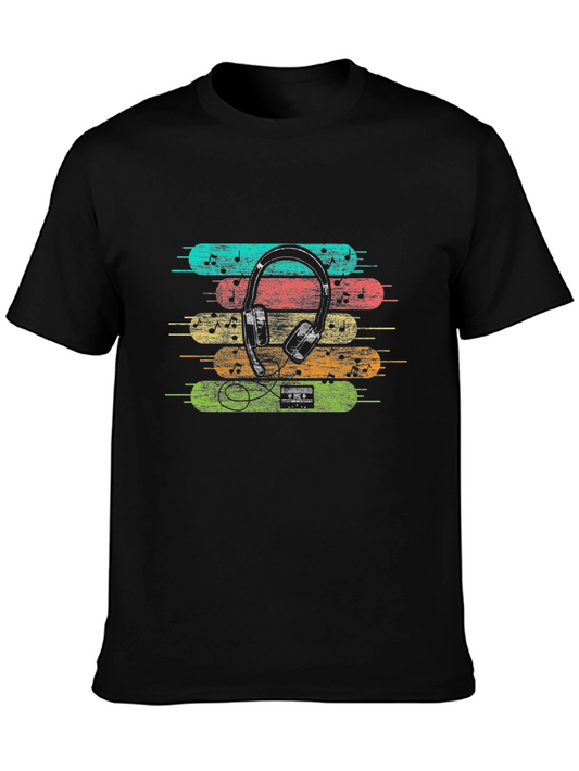 Retro Music Headphones Graphic Tee