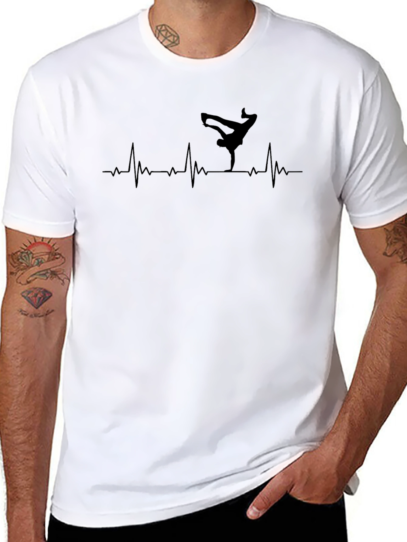 Breakdance Heartbeat T-Shirt - Cool Graphic Tee