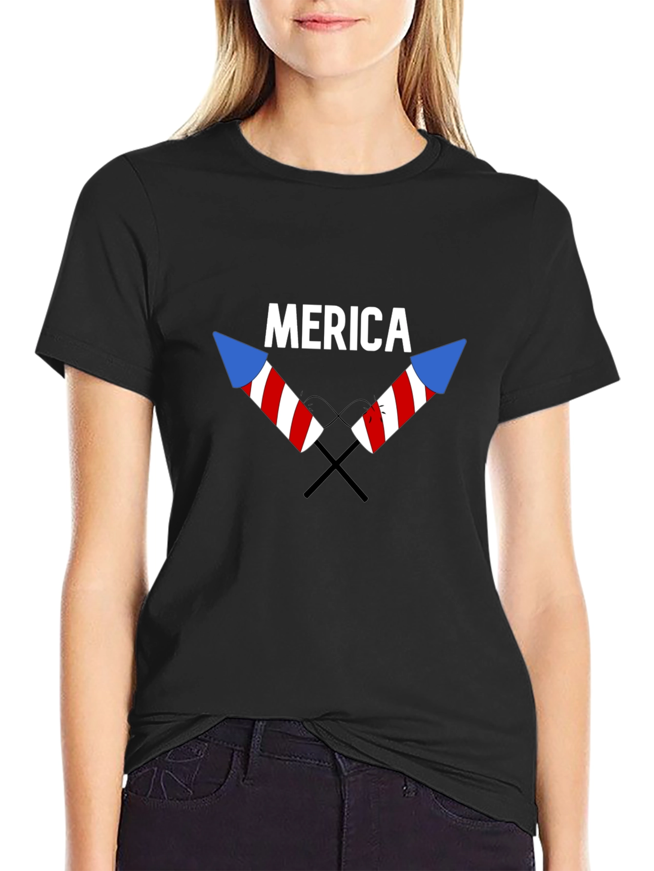 Merica Patriotic T-Shirt - Stars & Stripes Fireworks