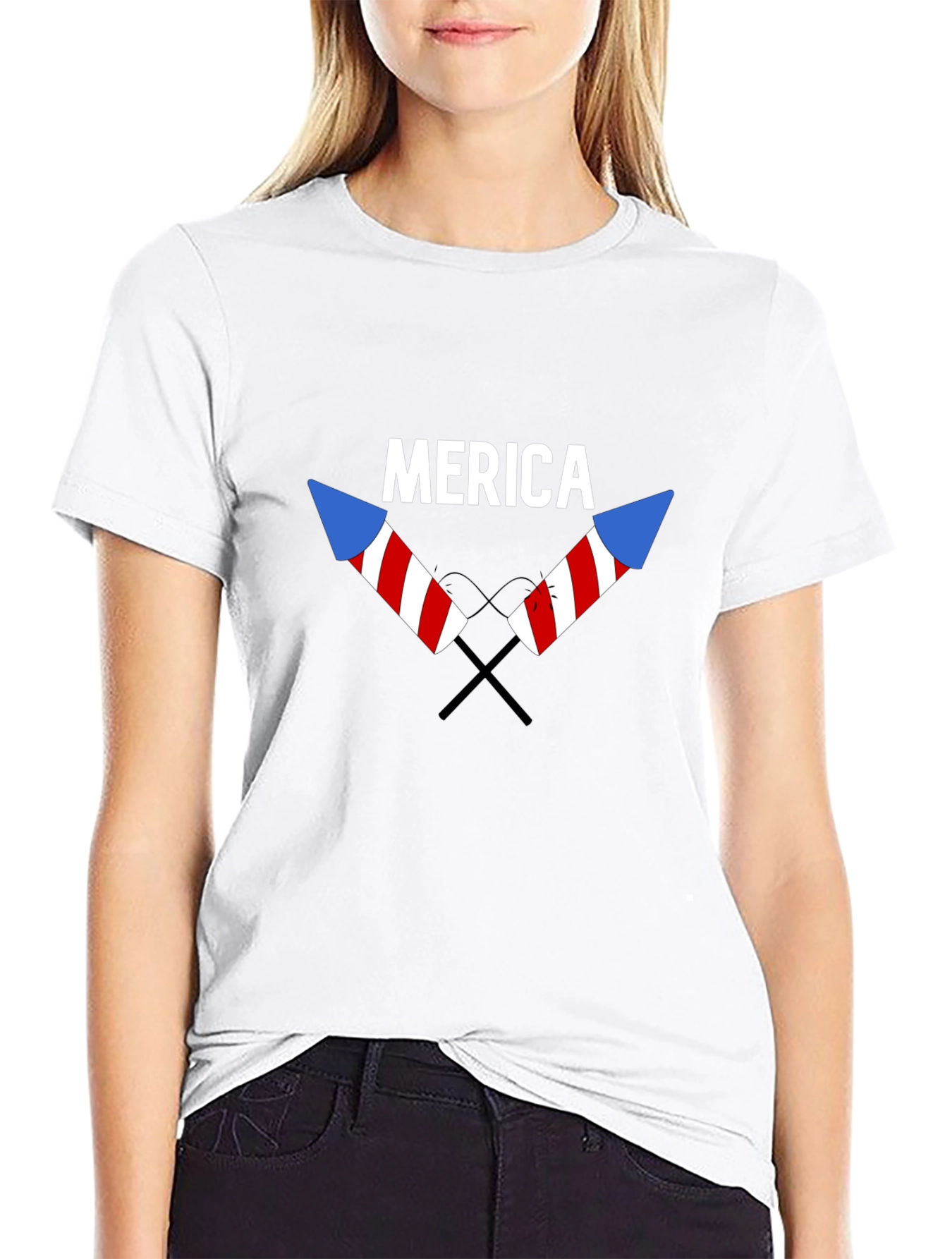 Merica Patriotic T-Shirt - Stars & Stripes Fireworks