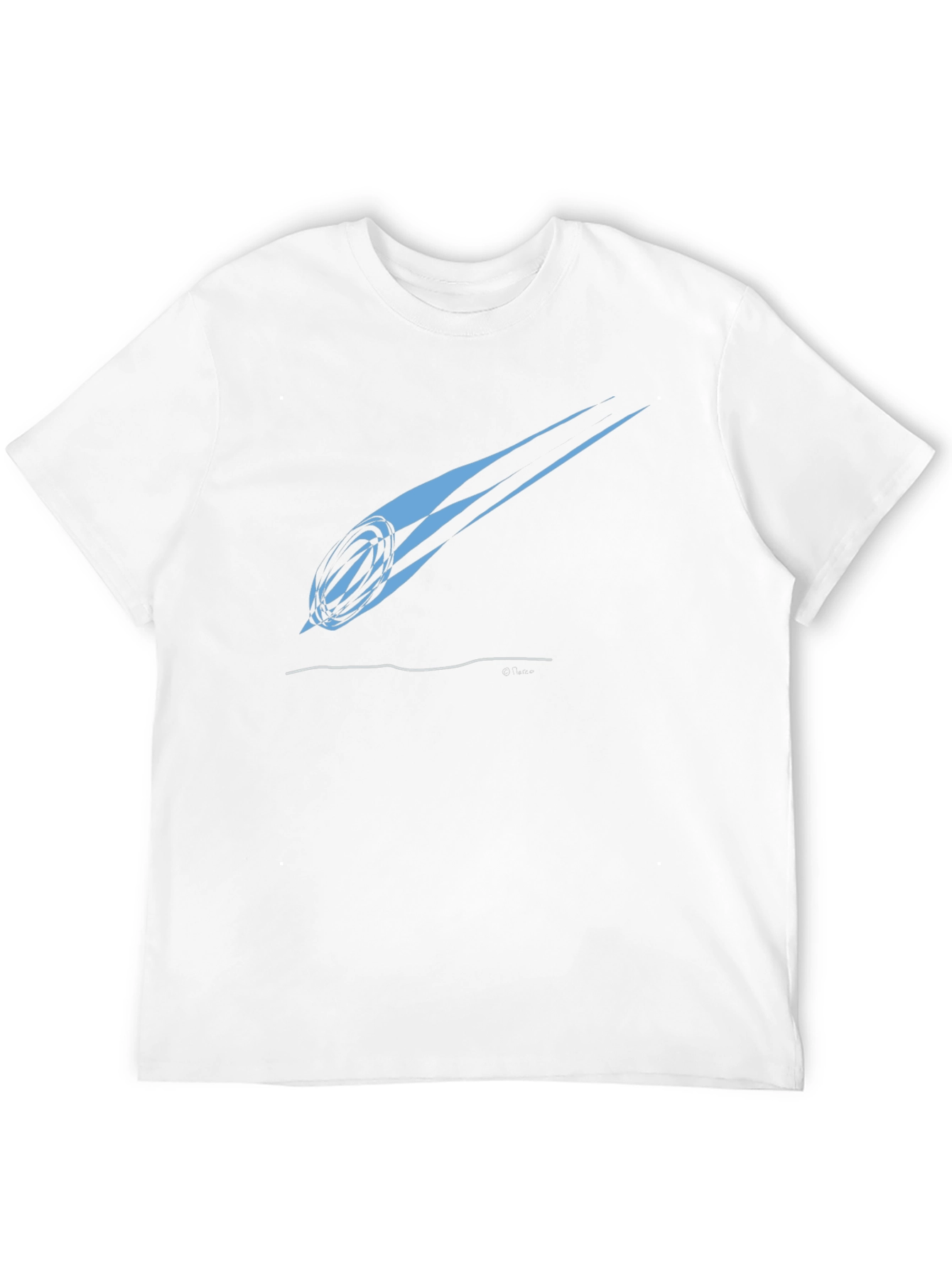 Stylish Rugby Ball Comet Graphic Tee - Black