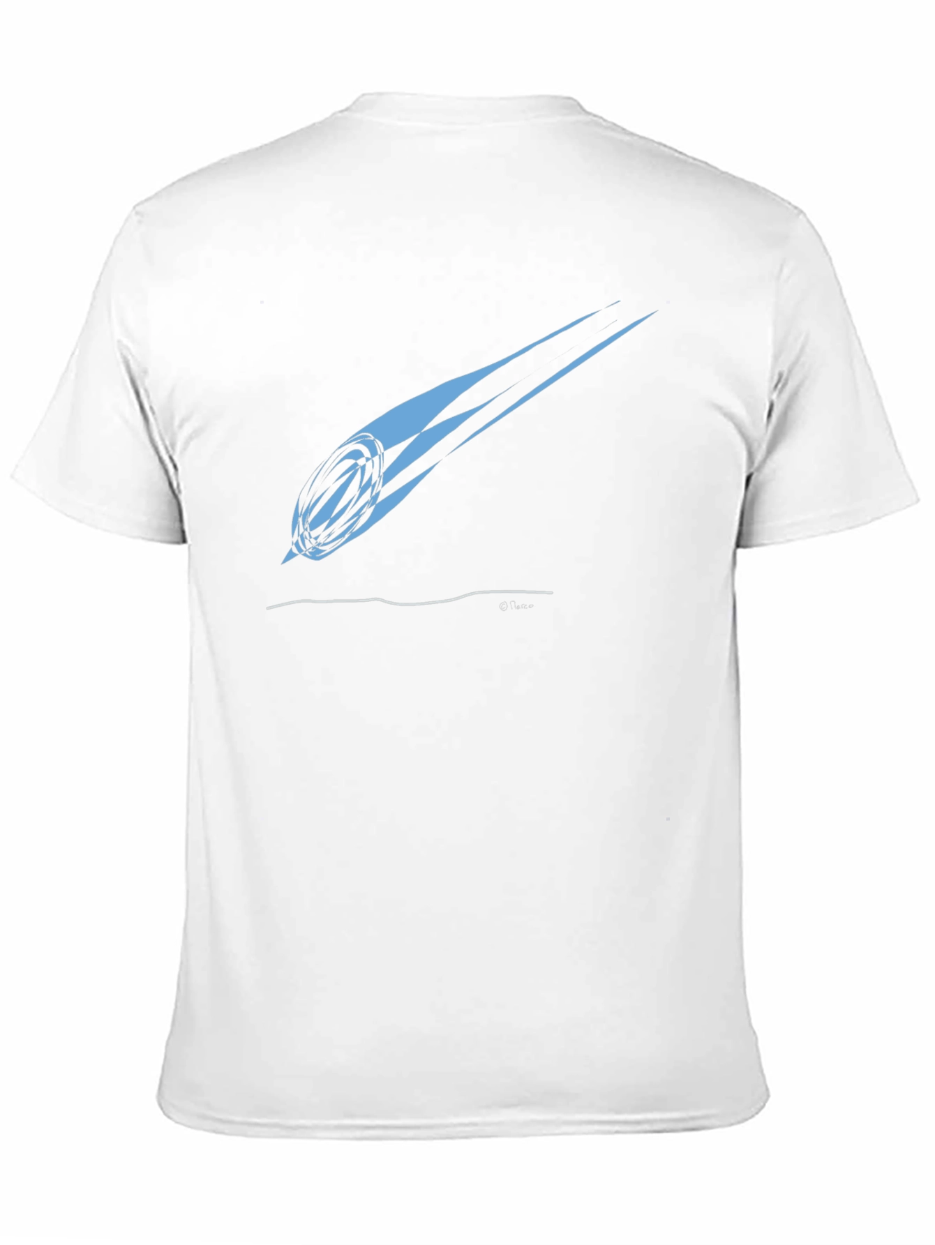 Stylish Rugby Ball Comet Graphic Tee - Black