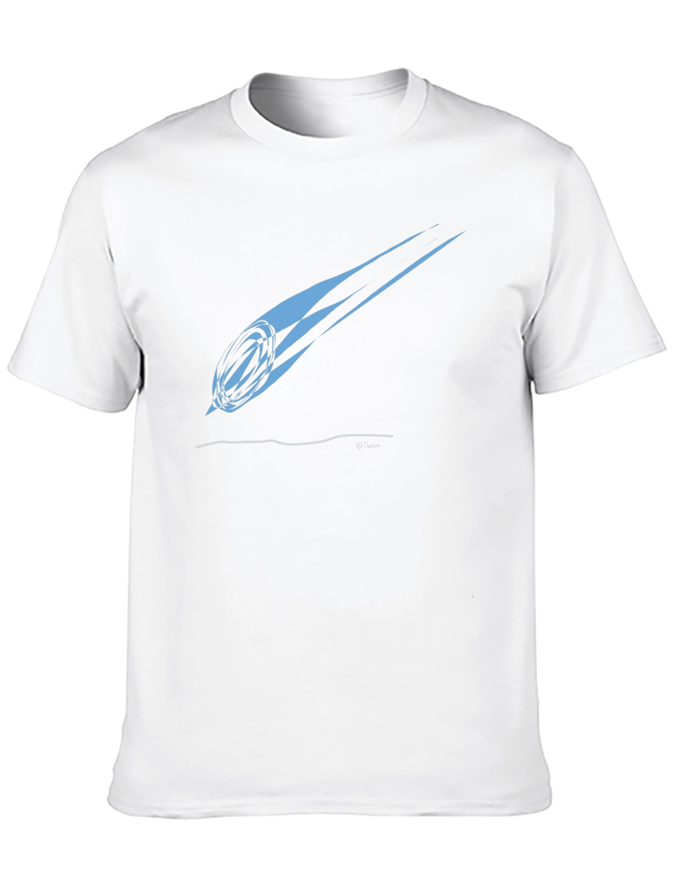 Stylish Rugby Ball Comet Graphic Tee - Black