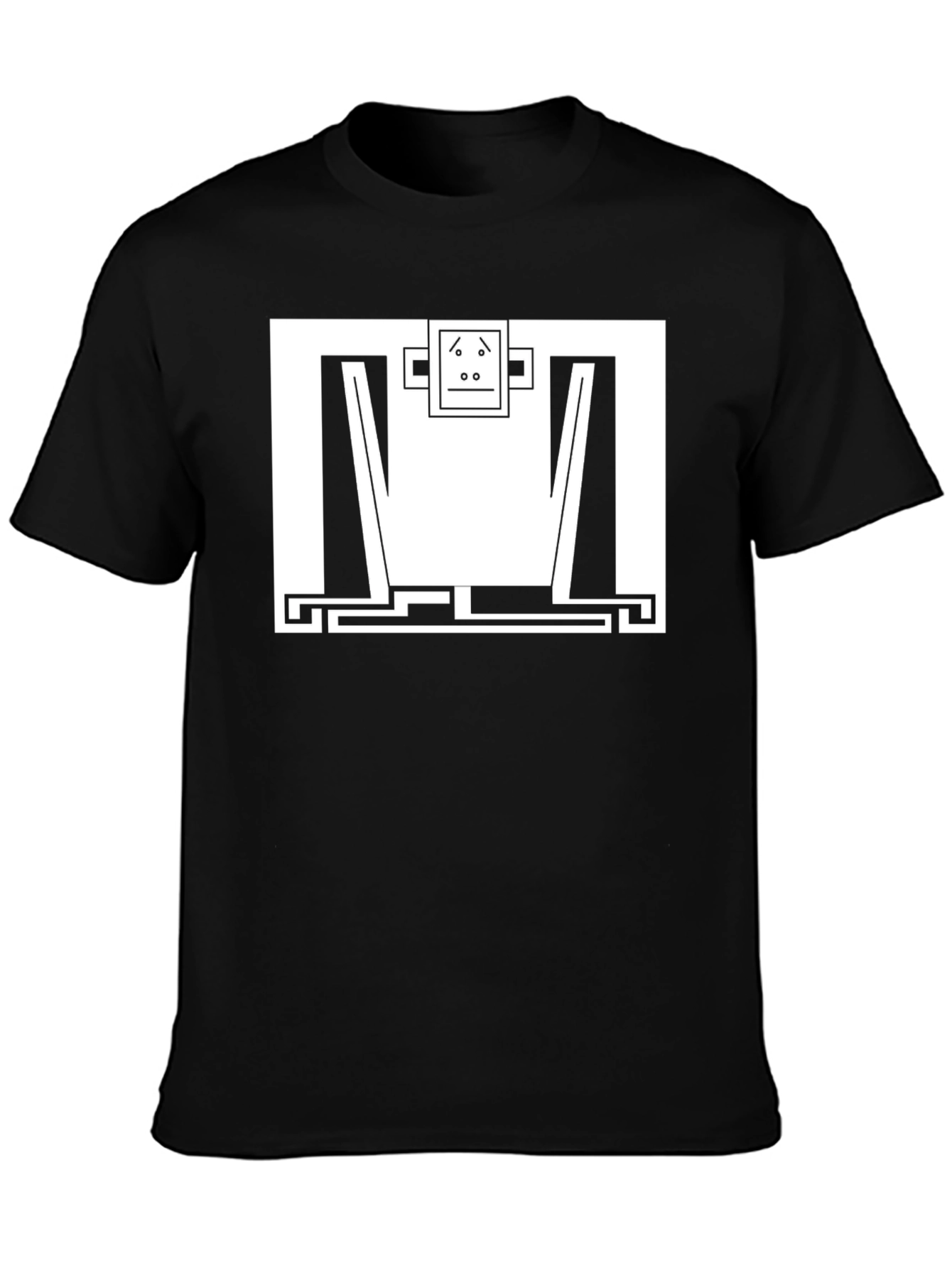 Abstract Monkey Graphic Tee - Modern Black T-Shirt