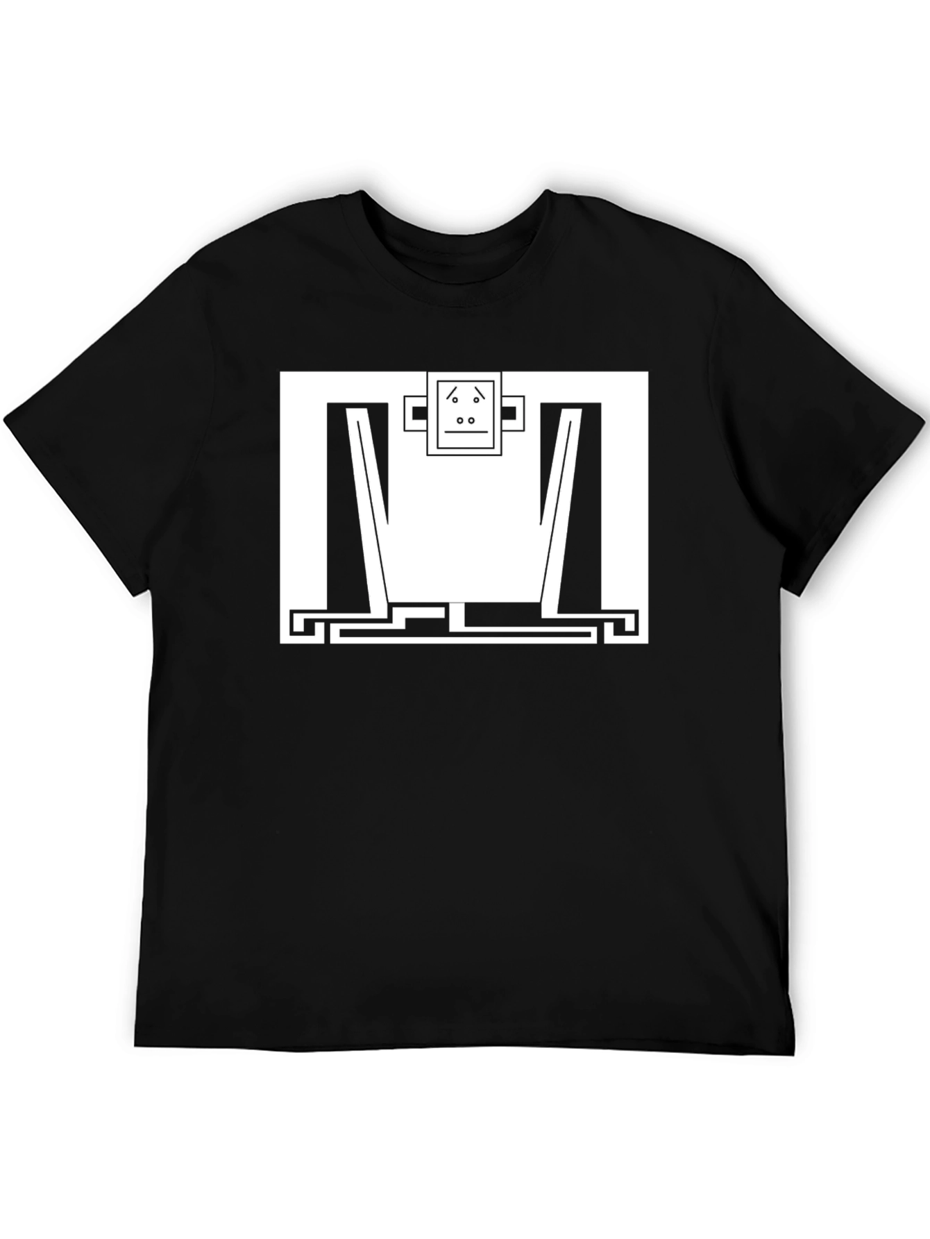 Abstract Monkey Graphic Tee - Modern Black T-Shirt