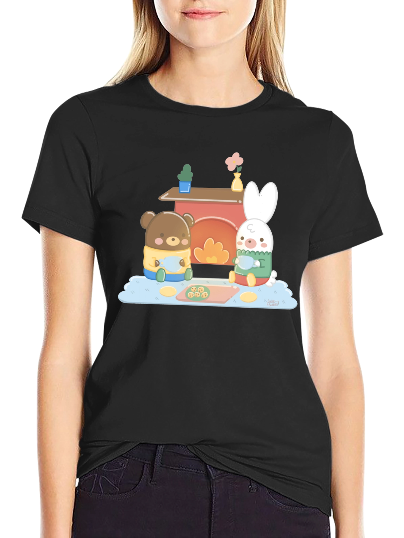 Cute Bear & Bunny Baking T-Shirt