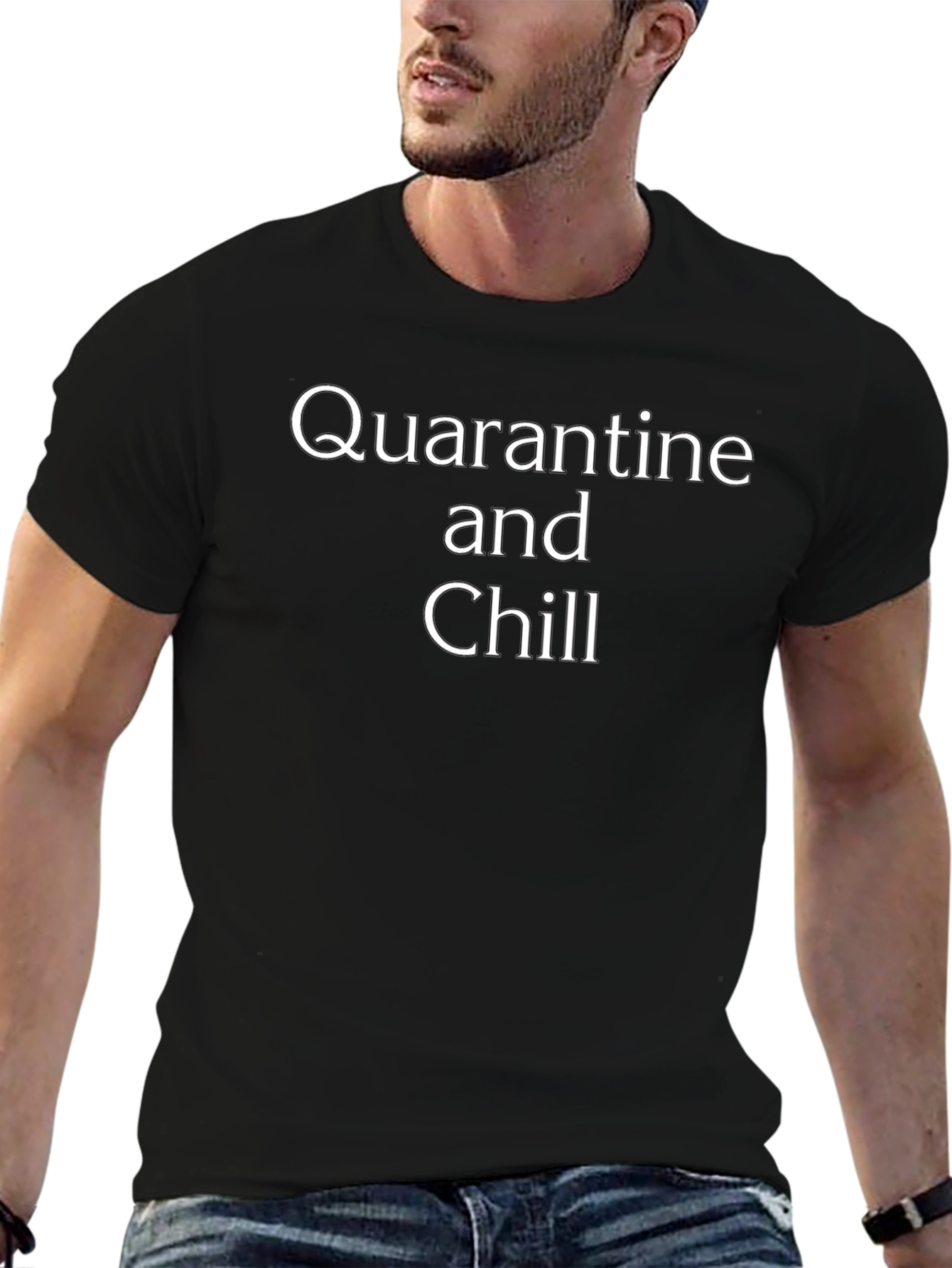 Quarantine and Chill Black T-Shirt
