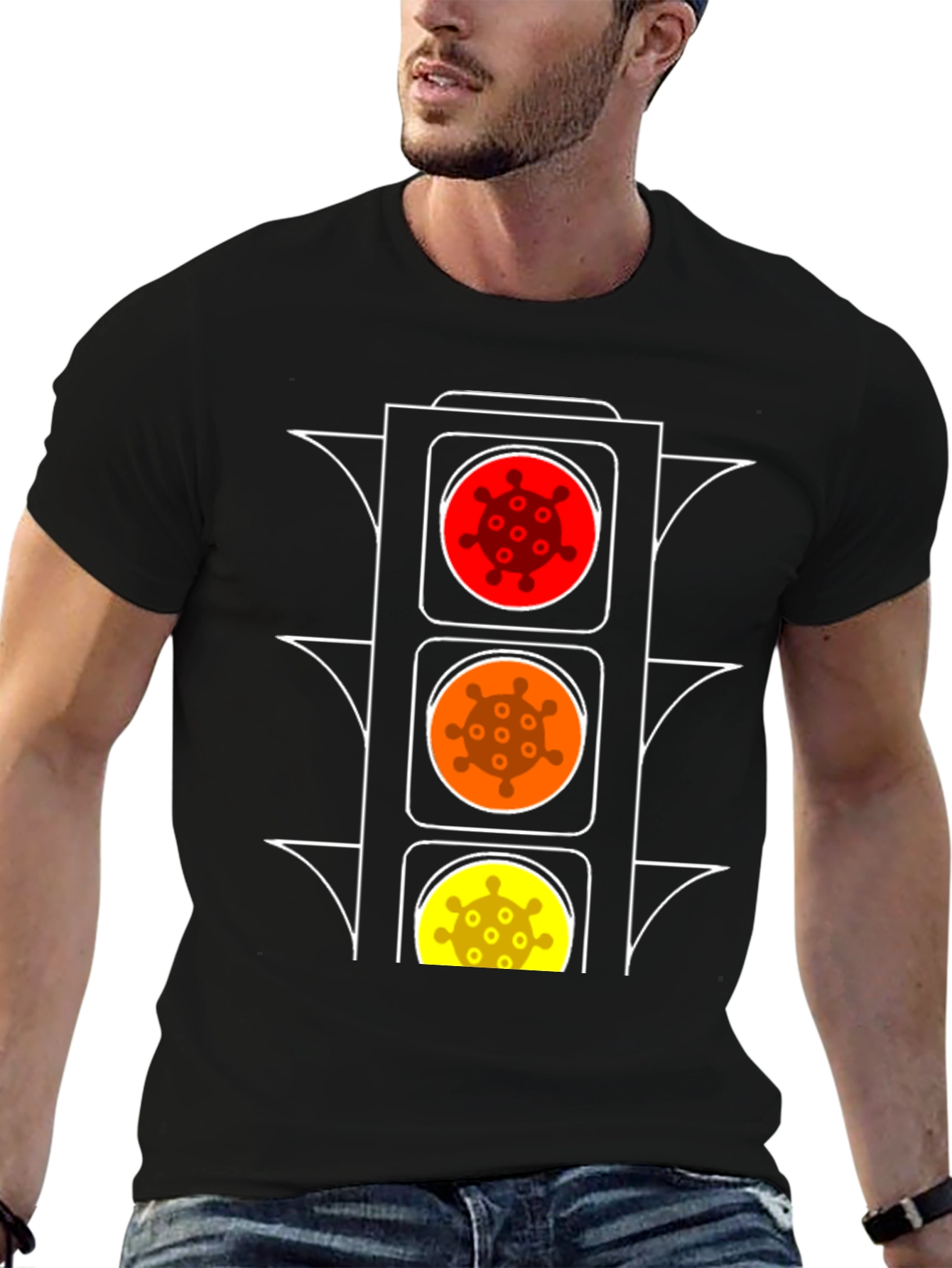 Novelty Traffic Light Virus T-Shirt