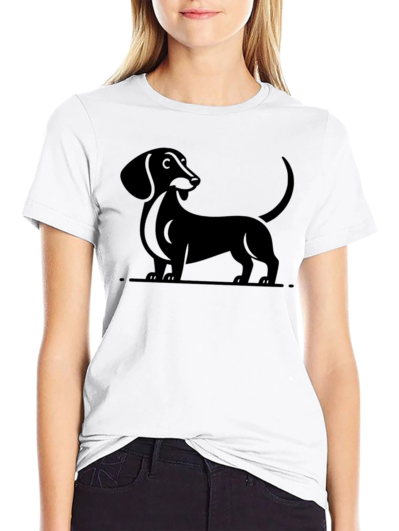 Dachshund Dog Graphic Tee - Unisex Black T-Shirt