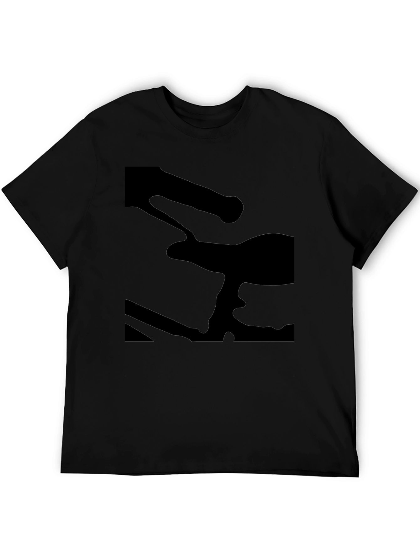 Mens Black Graphic Tee - Modern Style