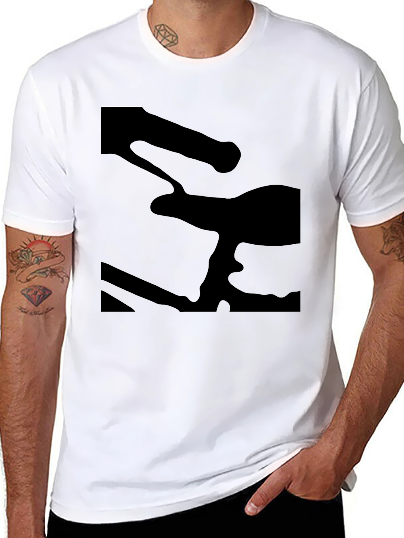 Mens Black Graphic Tee - Modern Style
