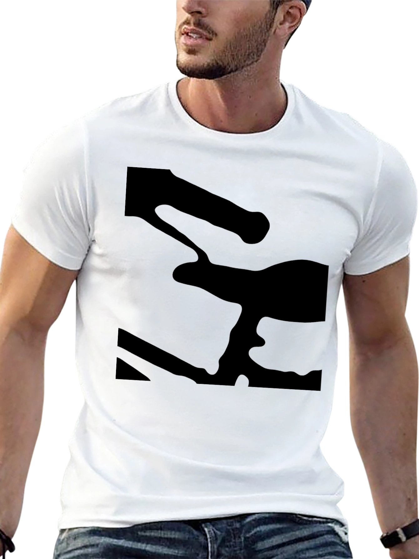 Mens Black Graphic Tee - Modern Style