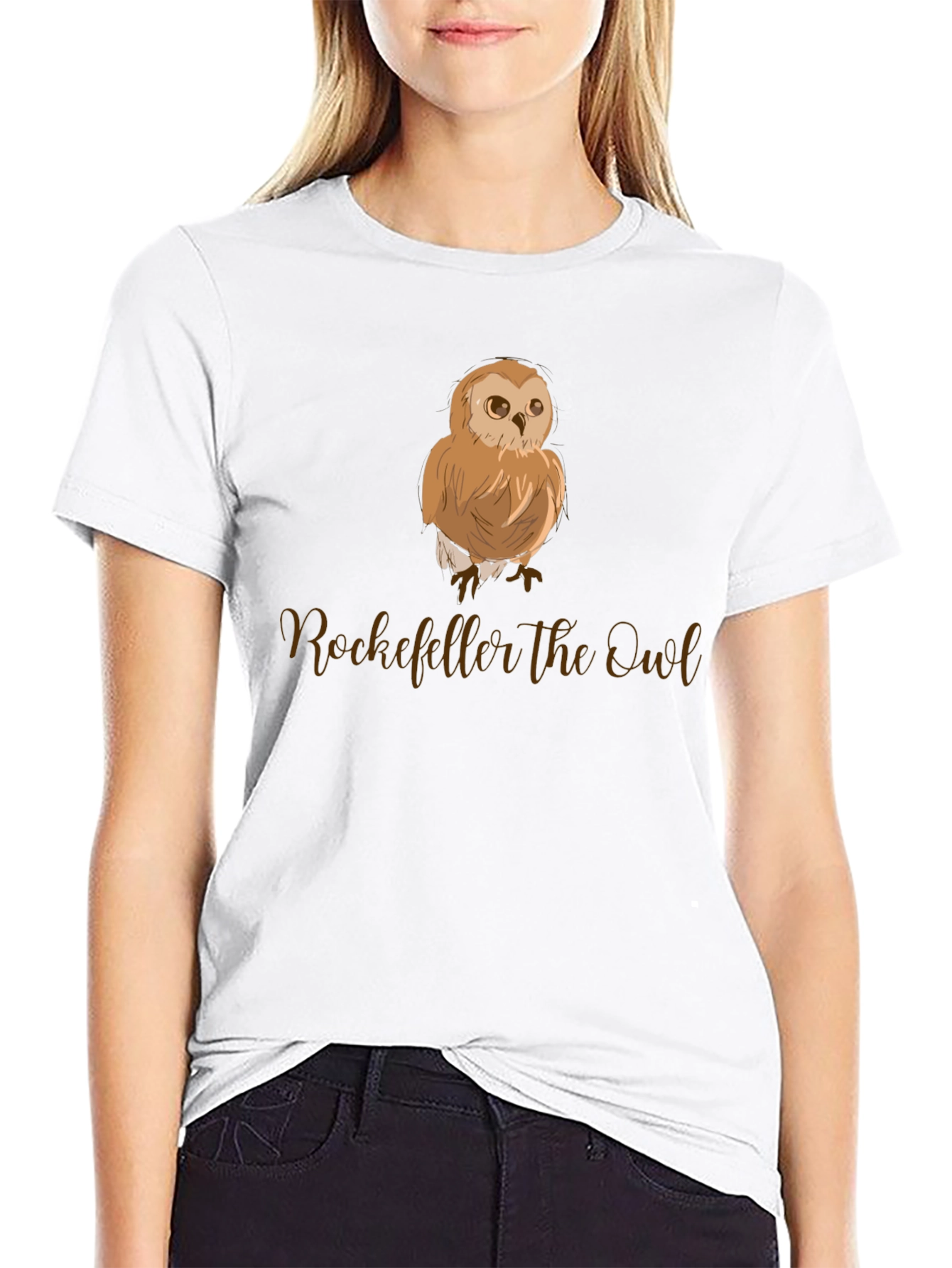 Rockefeller the Owl Graphic Tee - Black Cotton