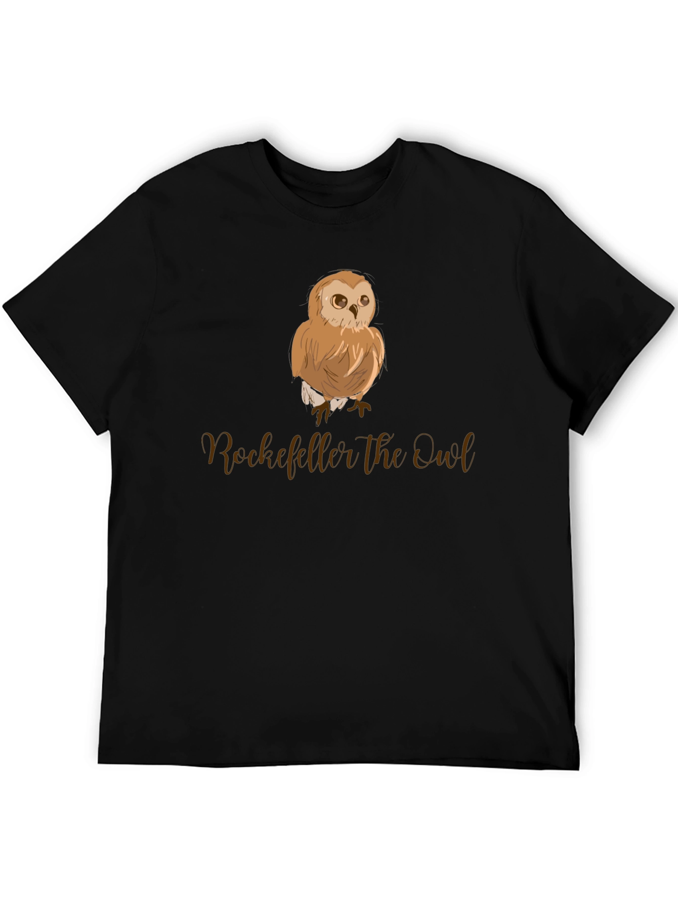Rockefeller the Owl Graphic Tee - Black Cotton