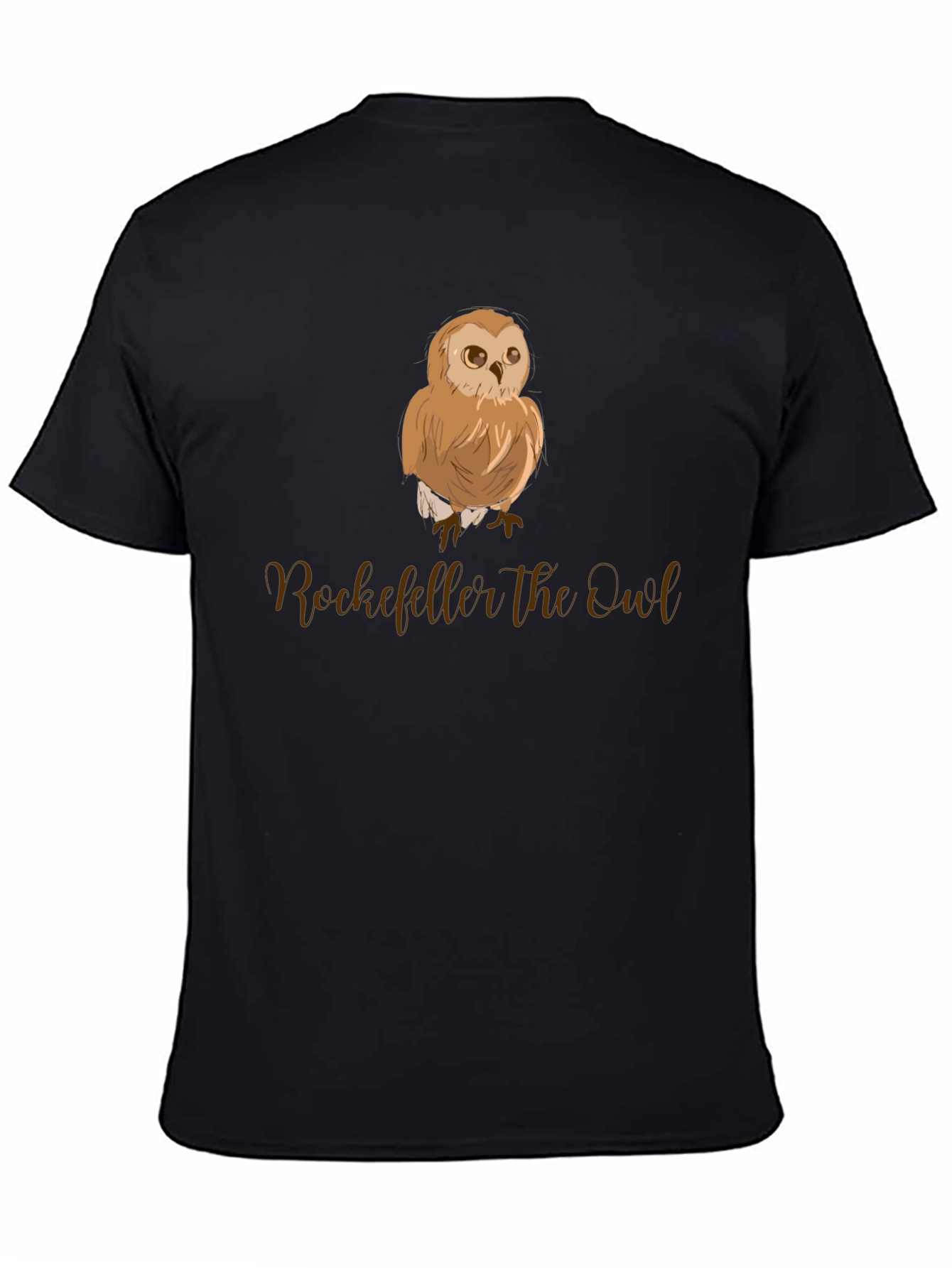Rockefeller the Owl Graphic Tee - Black Cotton