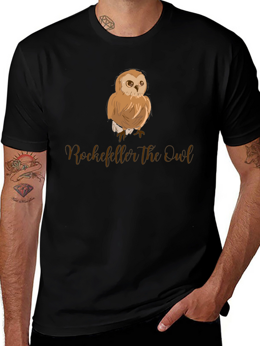 Rockefeller the Owl Graphic Tee - Black Cotton