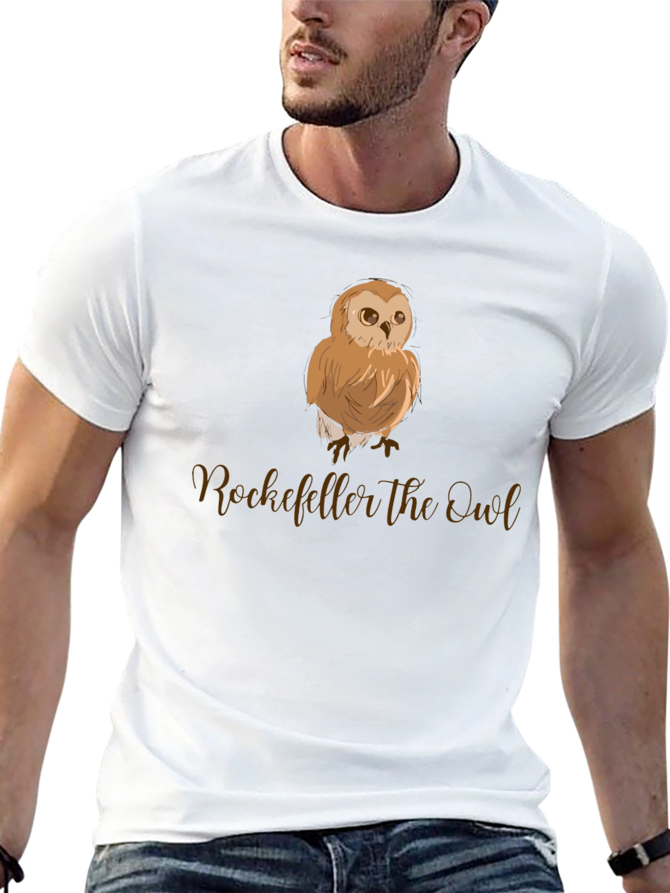 Rockefeller the Owl Graphic Tee - Black Cotton