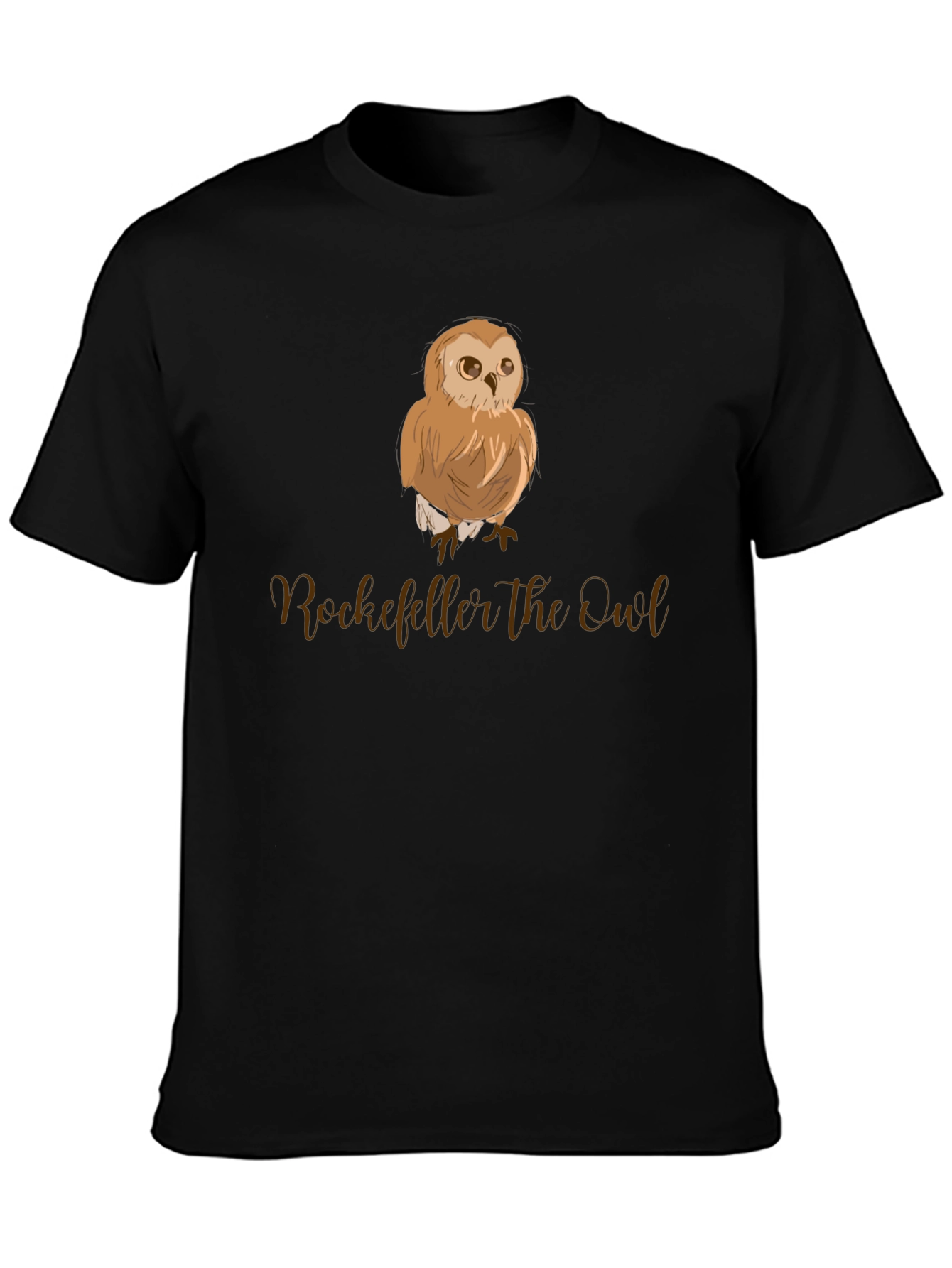 Rockefeller the Owl Graphic Tee - Black Cotton