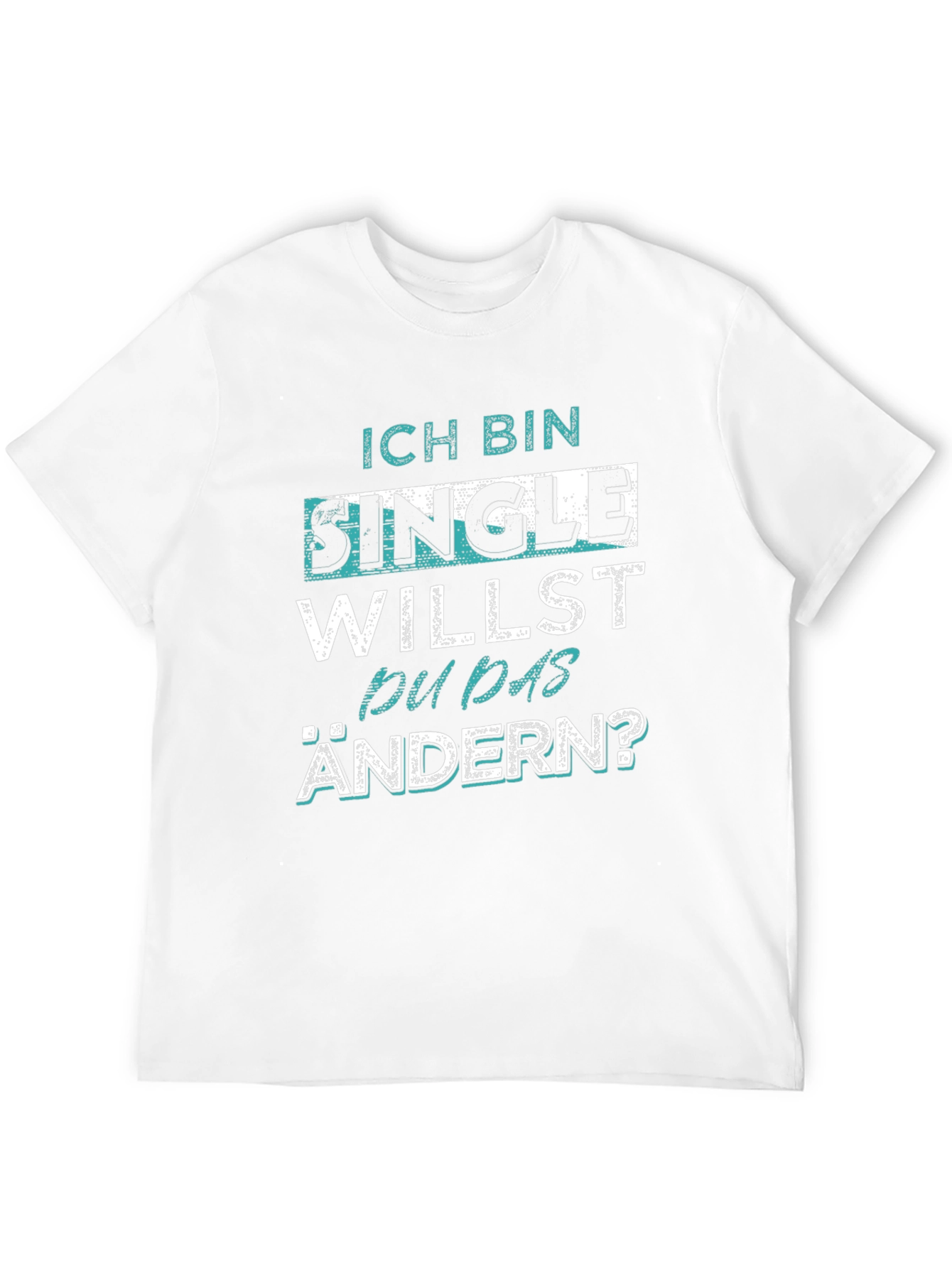 Ich Bin Single Mens Black Graphic T-Shirt