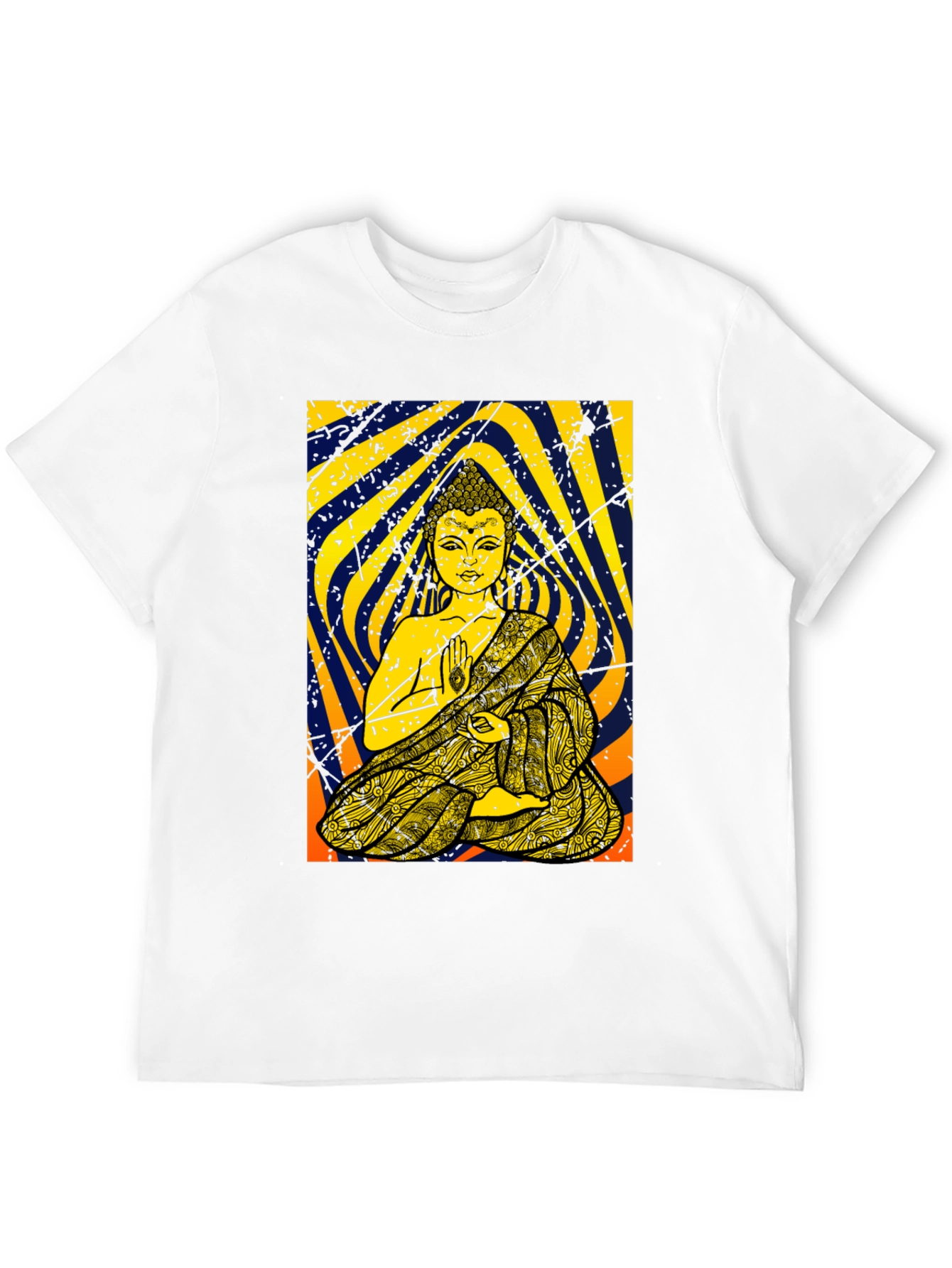 Buddha Graphic Tee - Meditation Print Black T-Shirt