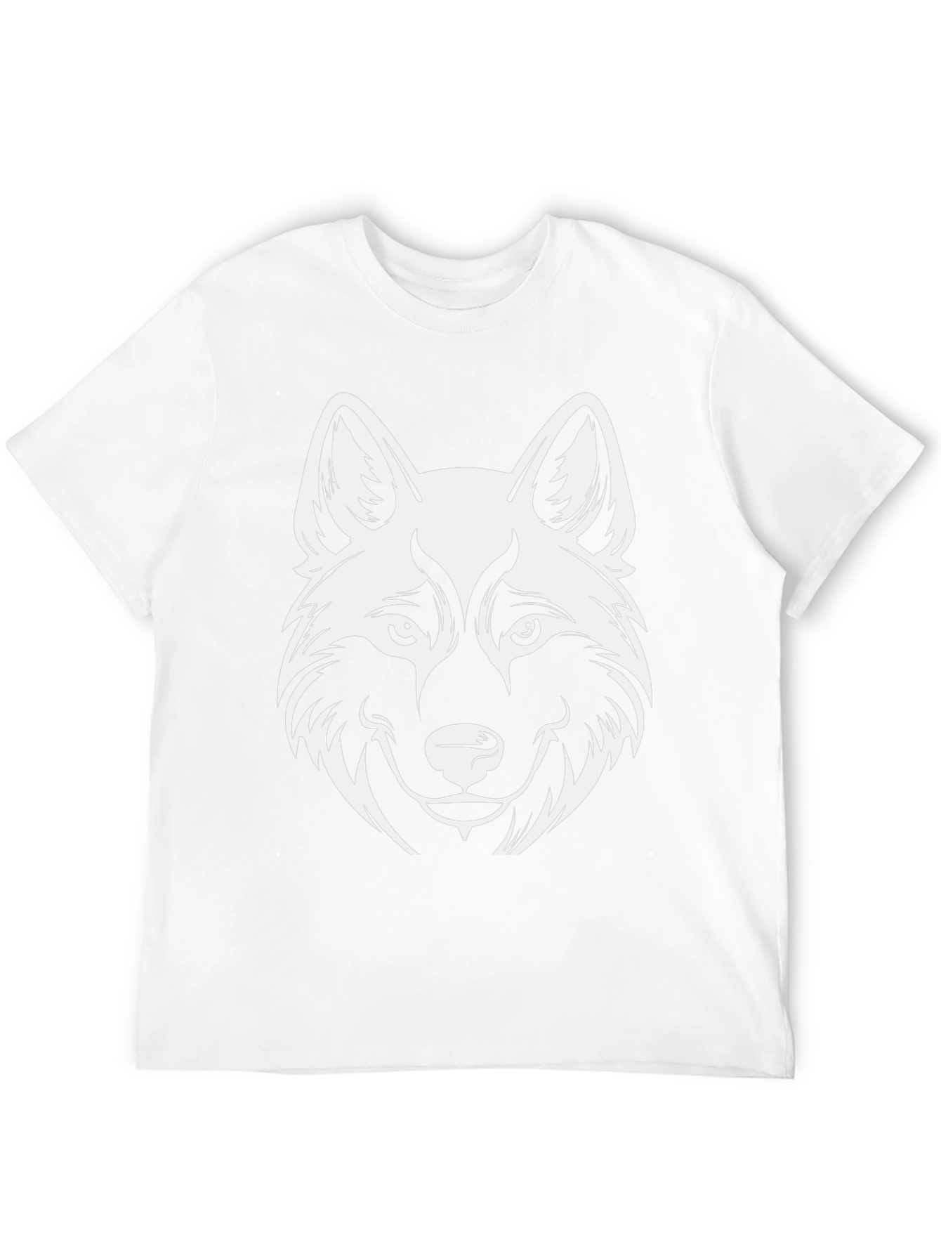 Wolf Head Graphic Print Black T-Shirt