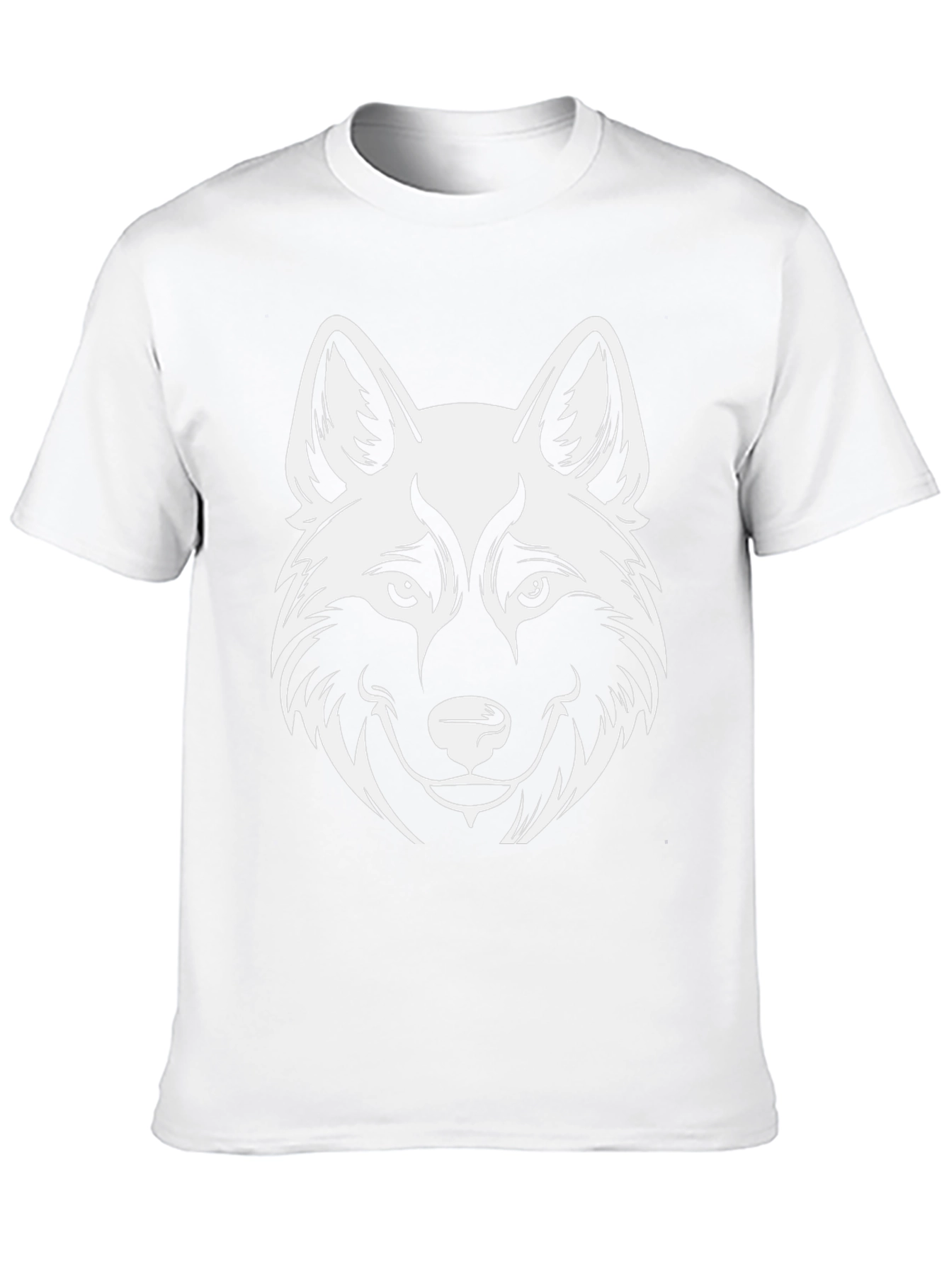 Wolf Head Graphic Print Black T-Shirt