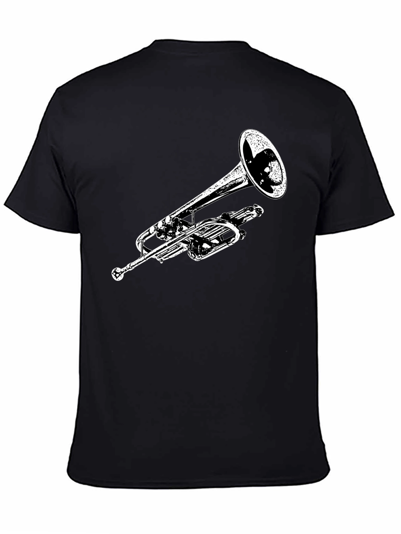 Trumpet Graphic Black T-Shirt - Musician Tee