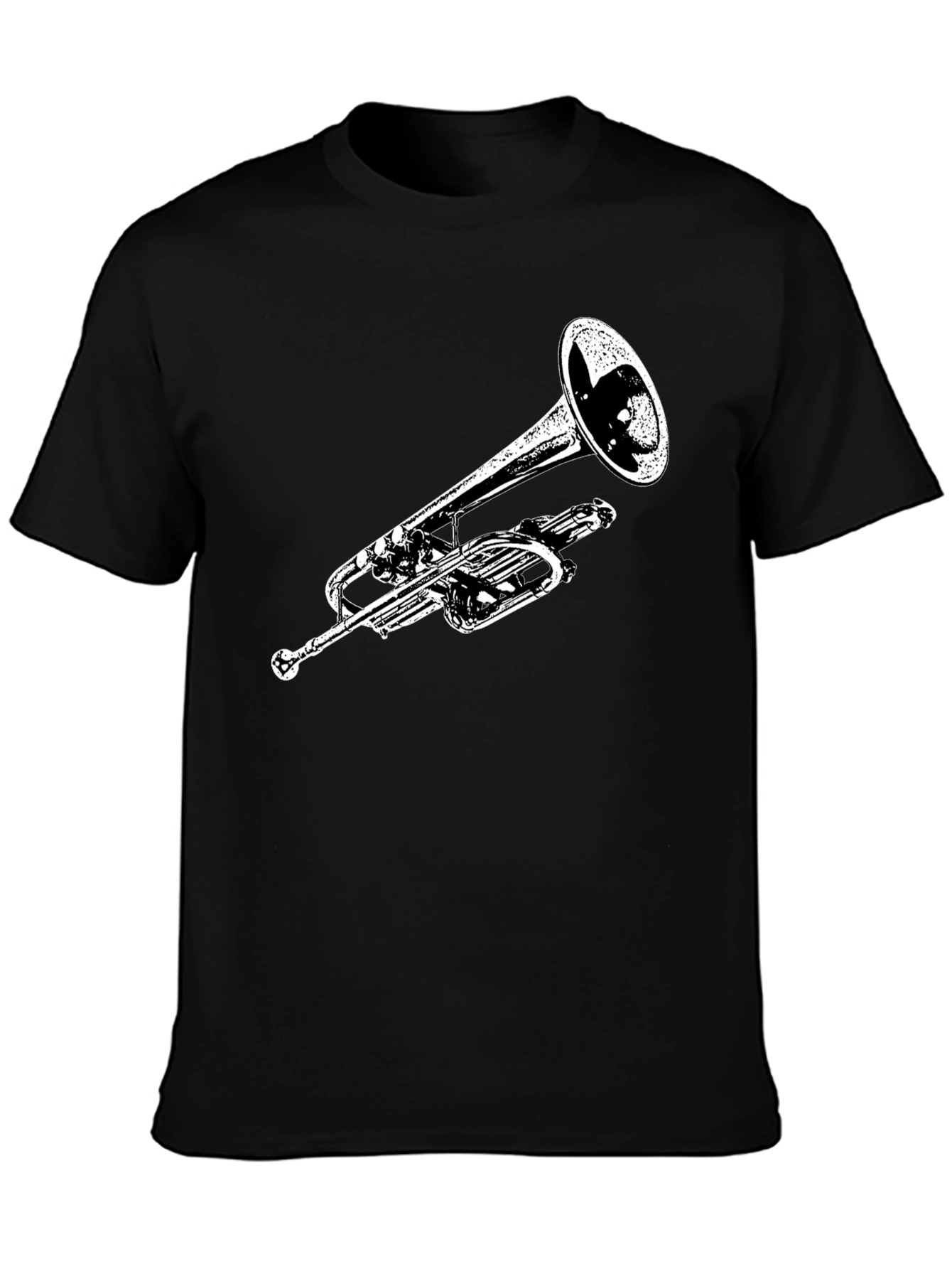 Trumpet Graphic Black T-Shirt - Musician Tee