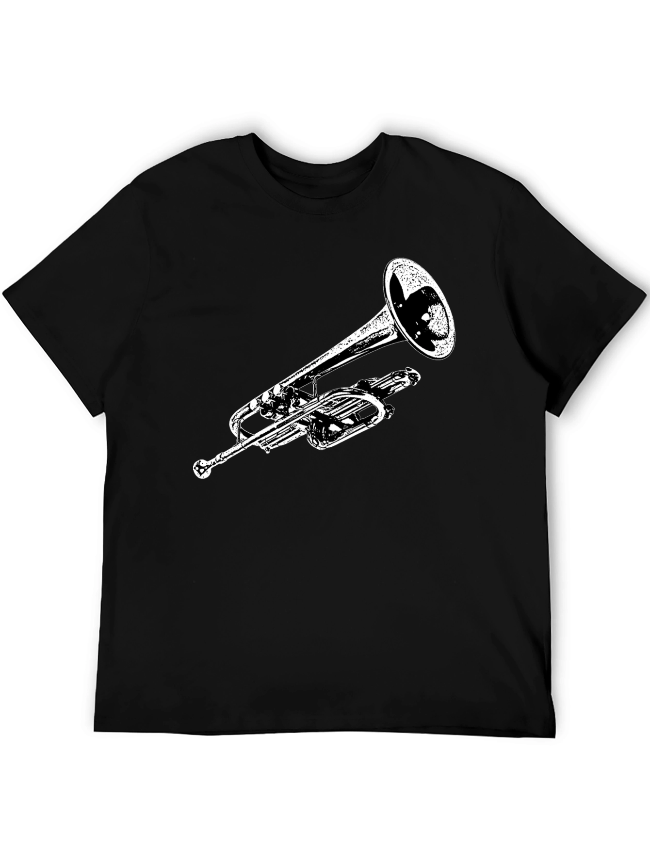 Trumpet Graphic Black T-Shirt - Musician Tee