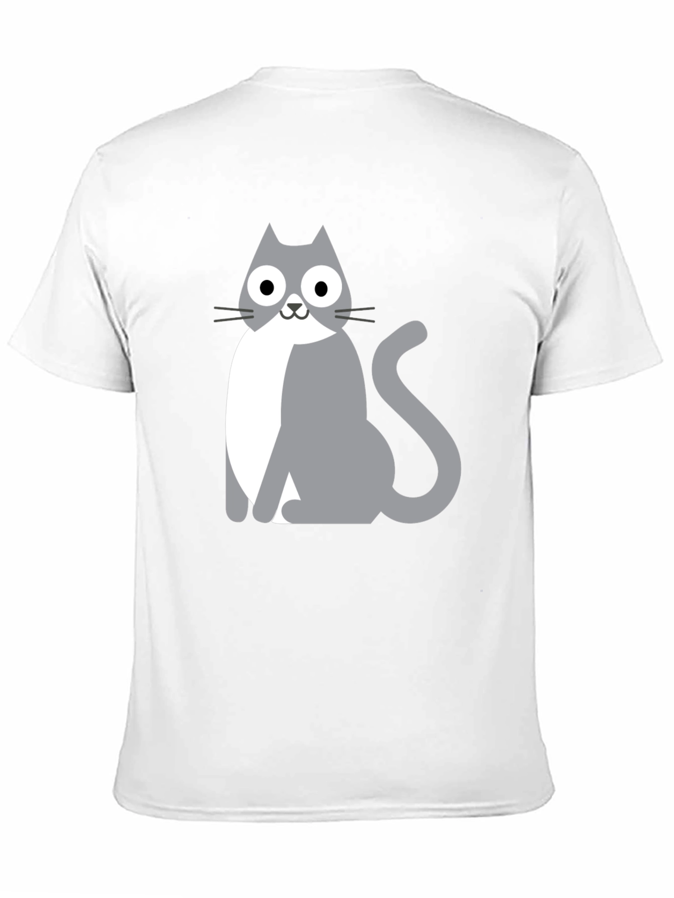Cartoon Cat Graphic Tee - Unisex Black T-Shirt