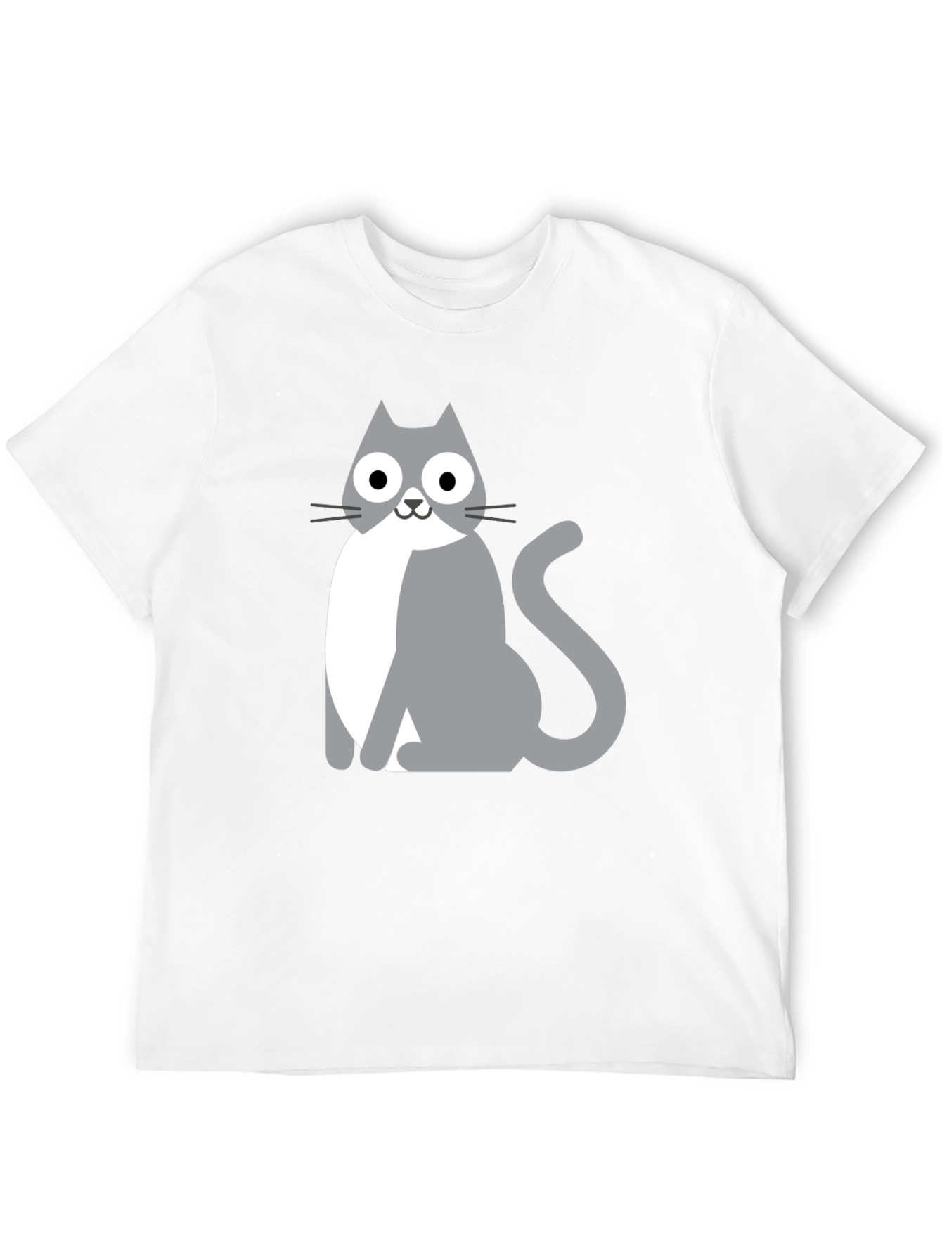 Cartoon Cat Graphic Tee - Unisex Black T-Shirt