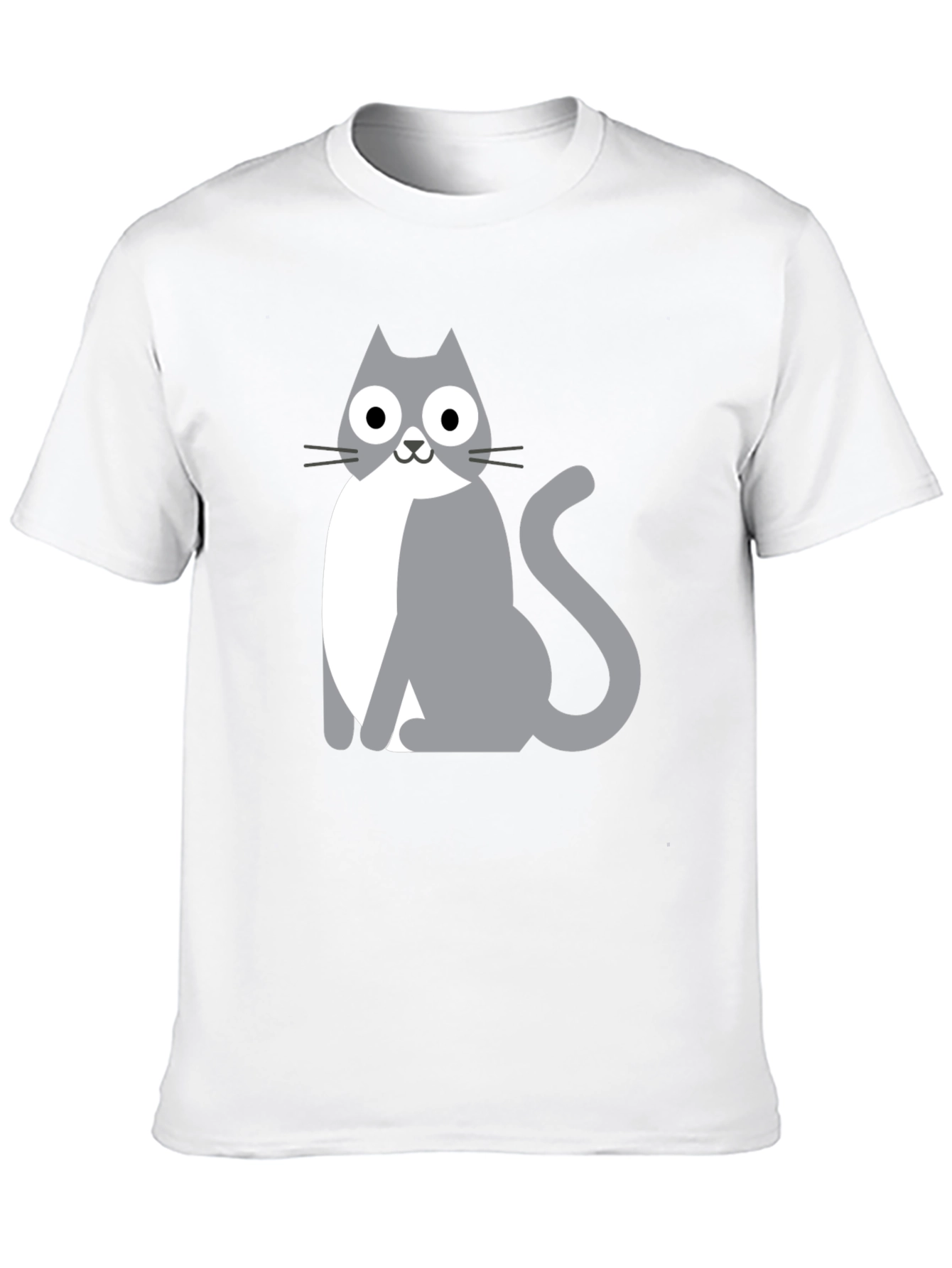Cartoon Cat Graphic Tee - Unisex Black T-Shirt