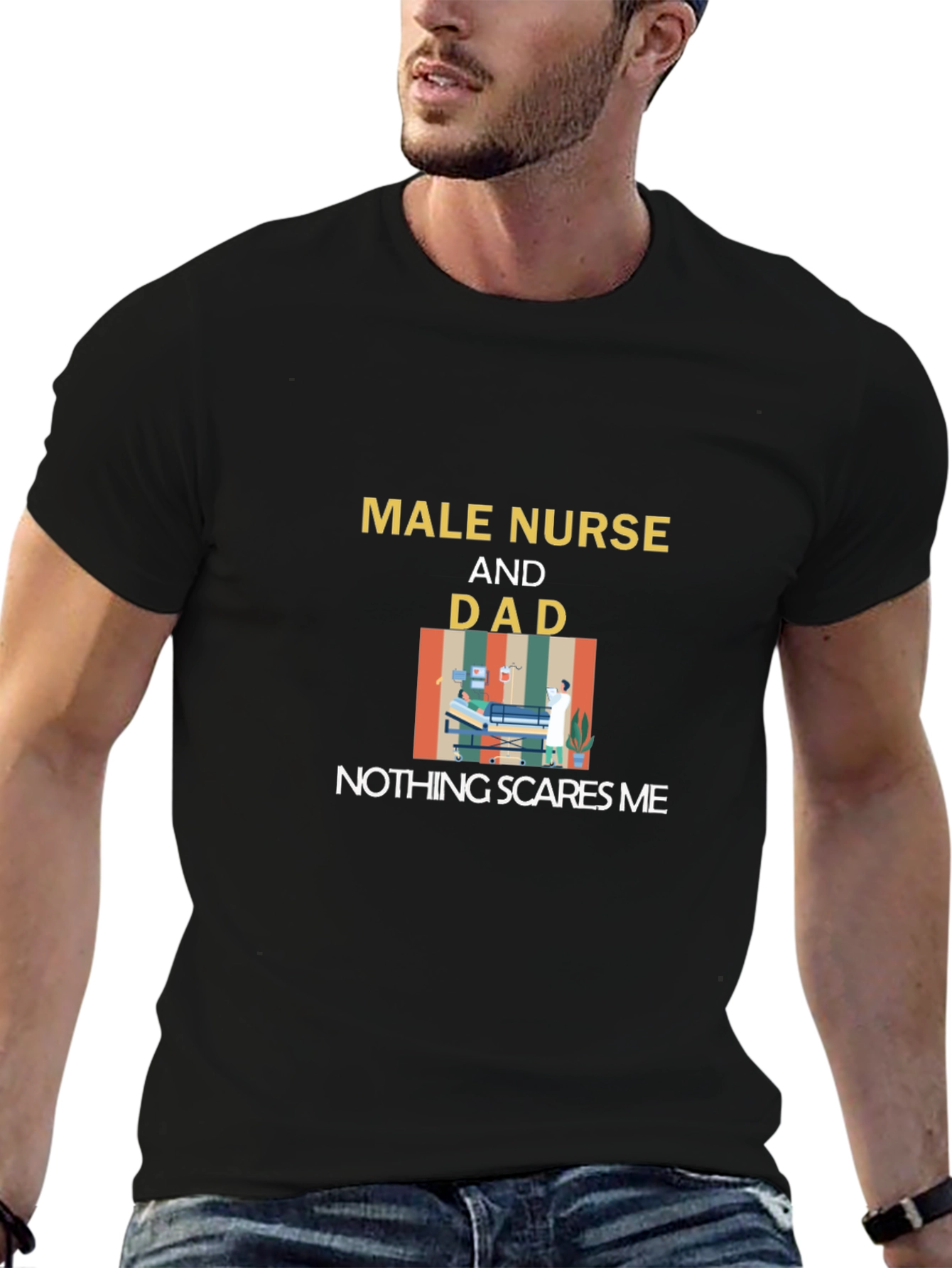 Male Nurse Dad Graphic T-Shirt