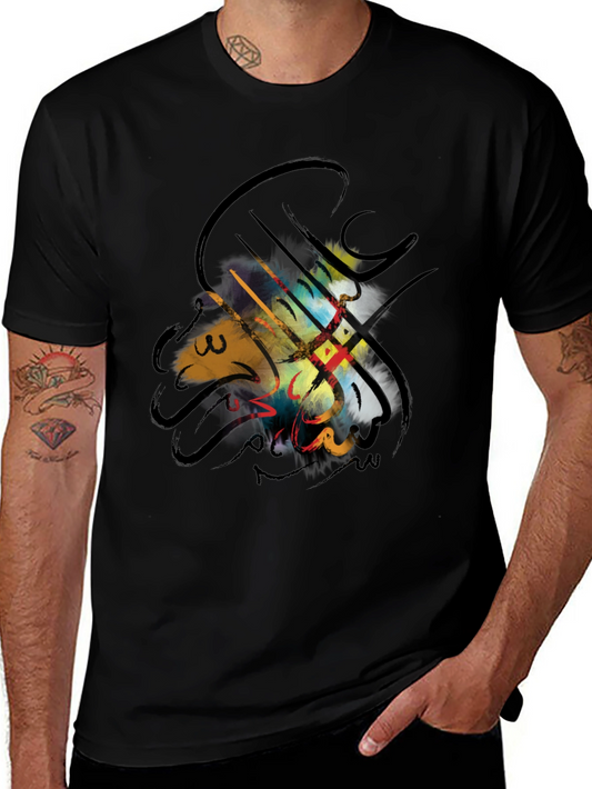 Abstract Graphic Black T-Shirt