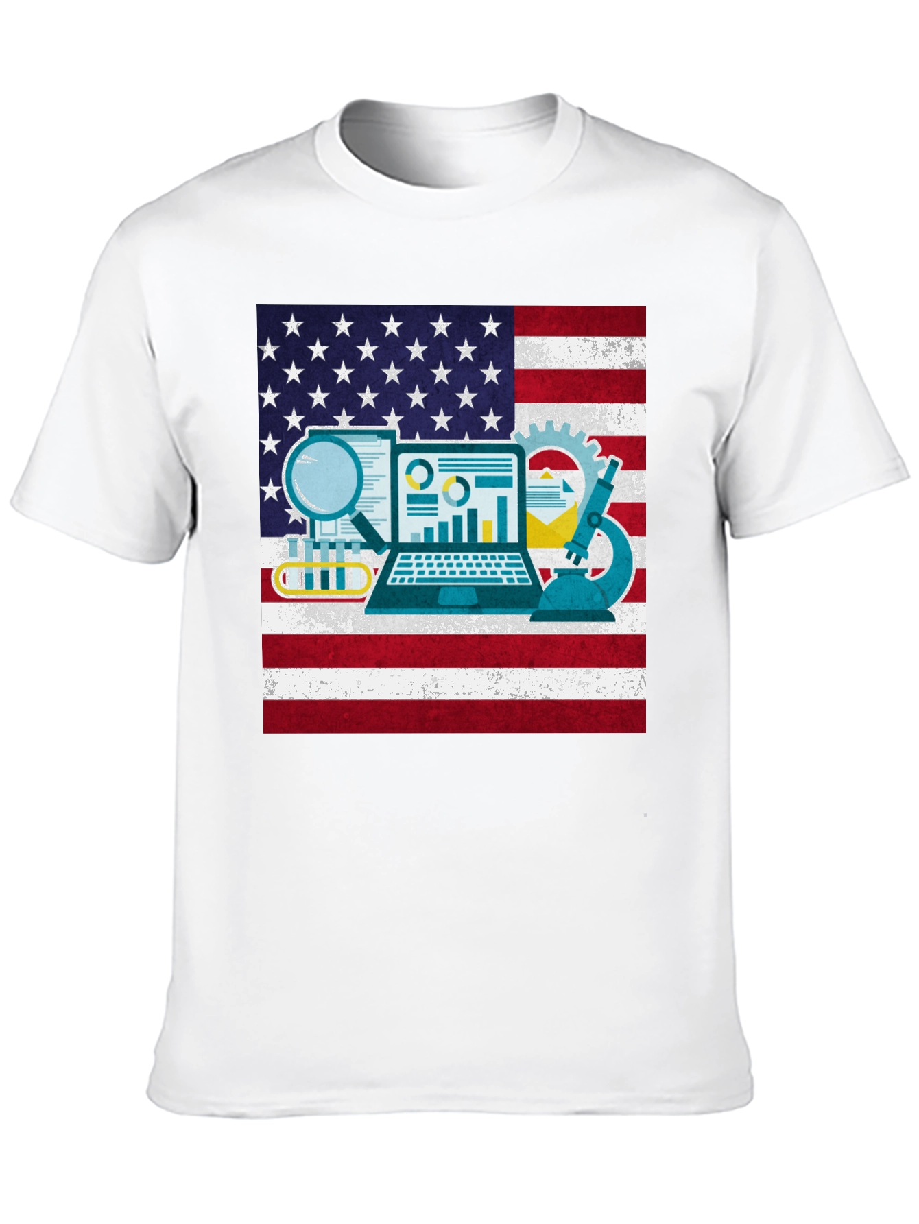 Science & USA Flag T-Shirt
