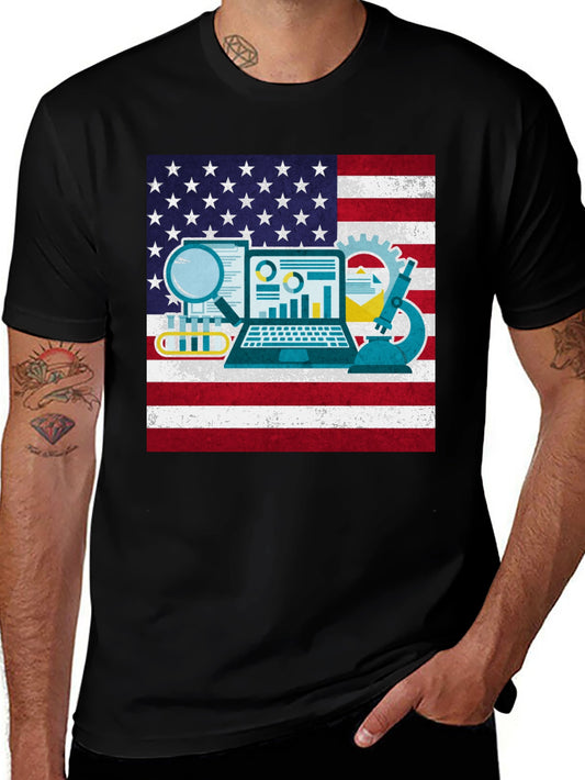 Science & USA Flag T-Shirt