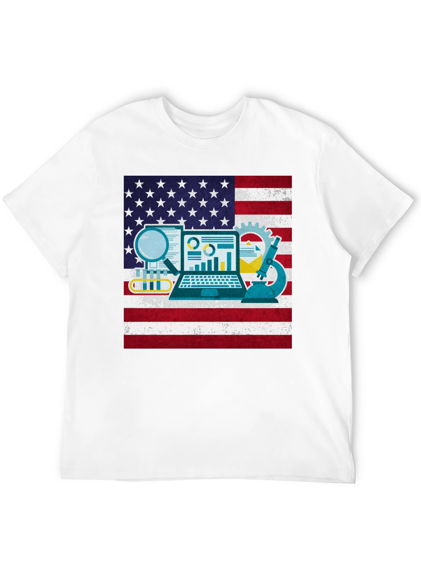 Science & USA Flag T-Shirt