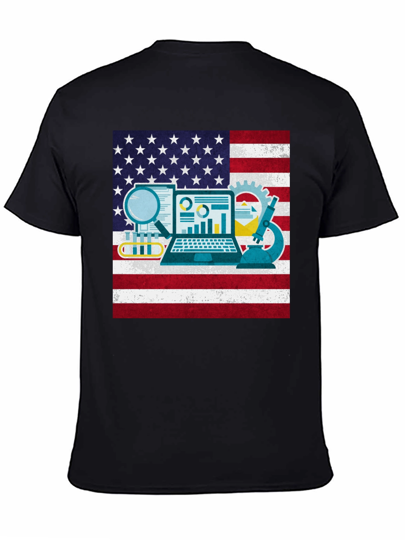 Science & USA Flag T-Shirt