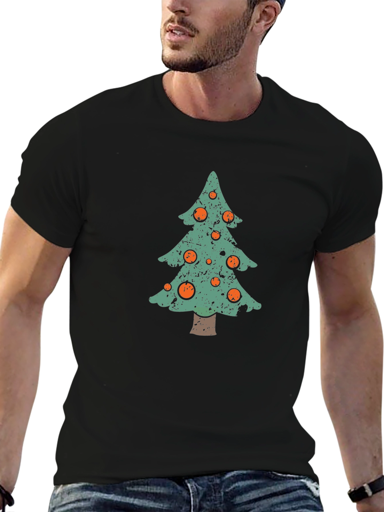 Festive Christmas Tree Graphic Tee - Holiday Cheer