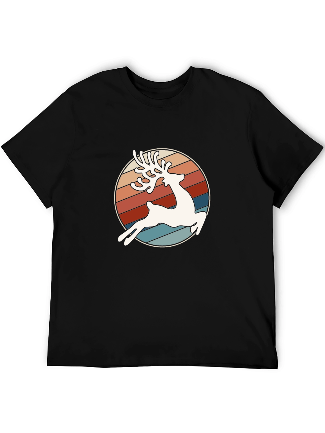 Retro Reindeer Graphic Tee - Stylish Comfort