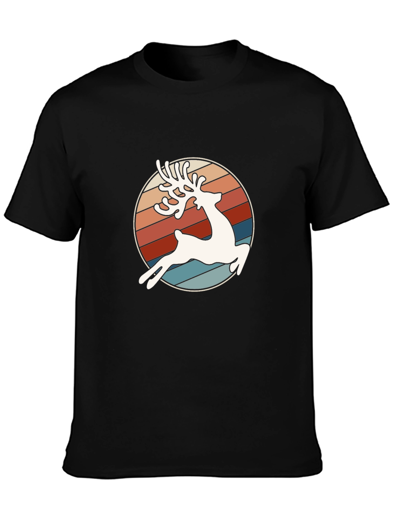 Retro Reindeer Graphic Tee - Stylish Comfort