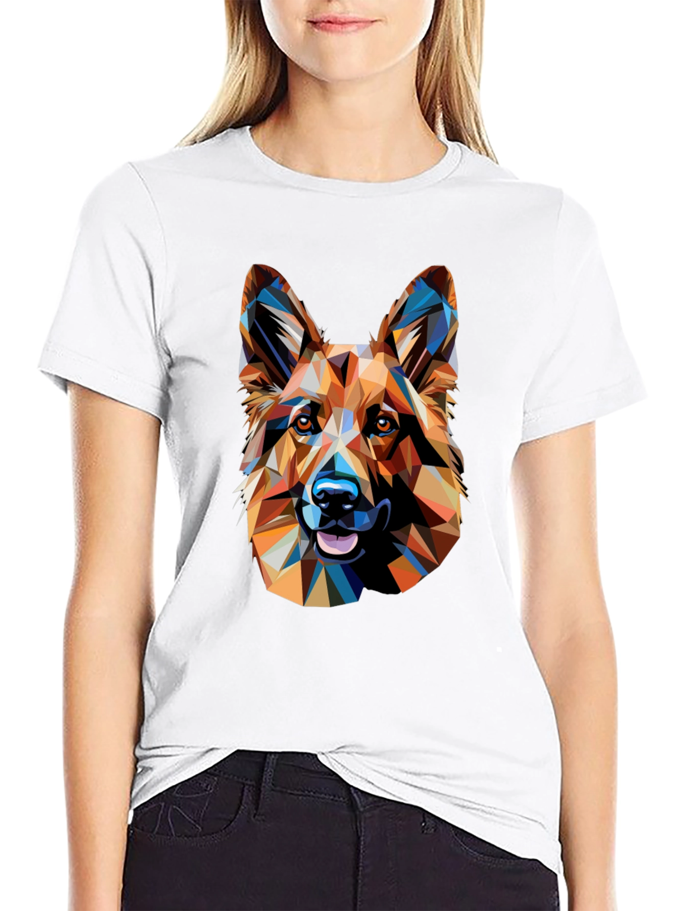 Geometric German Shepherd Graphic Tee