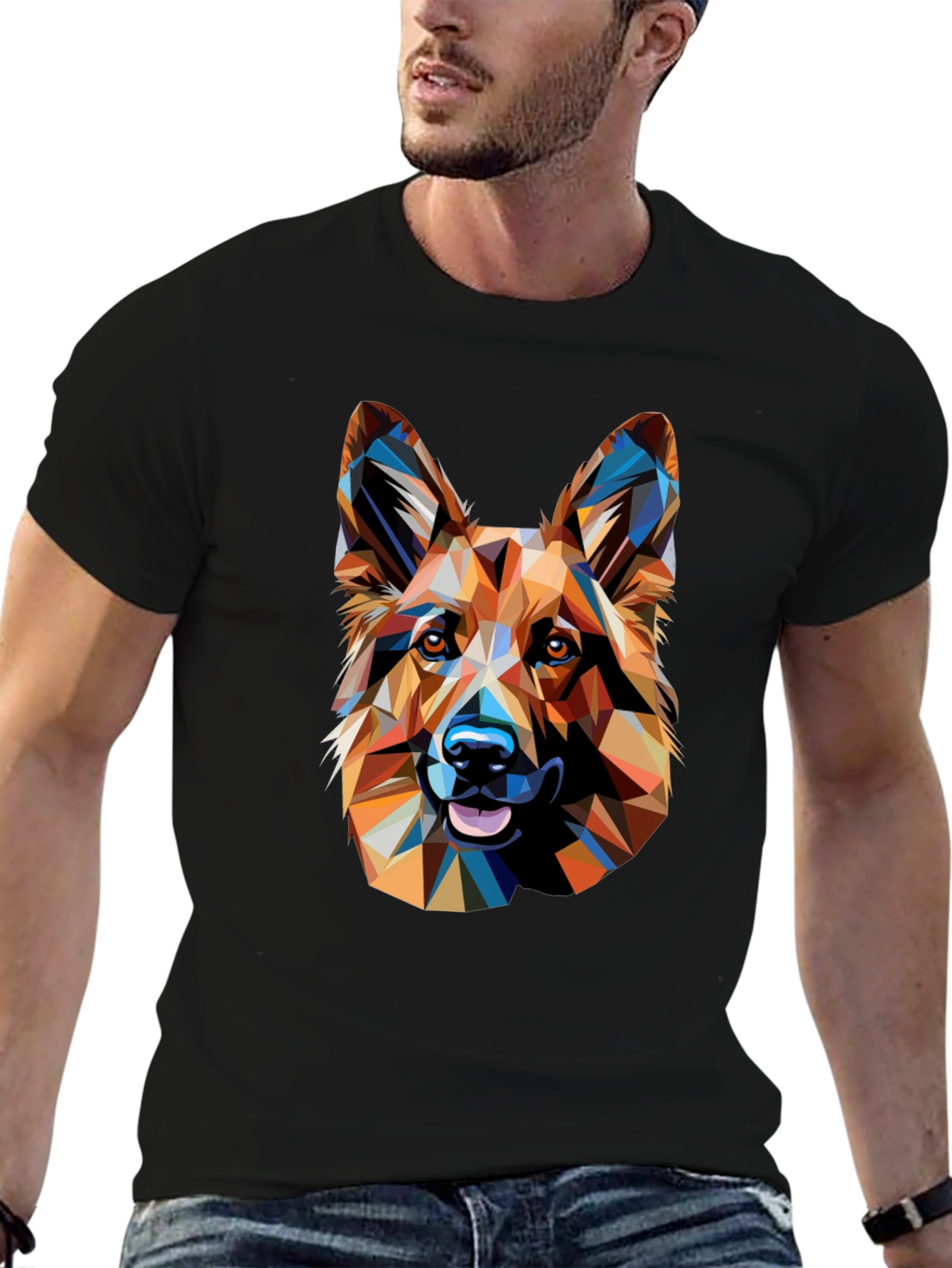 Geometric German Shepherd Graphic Tee
