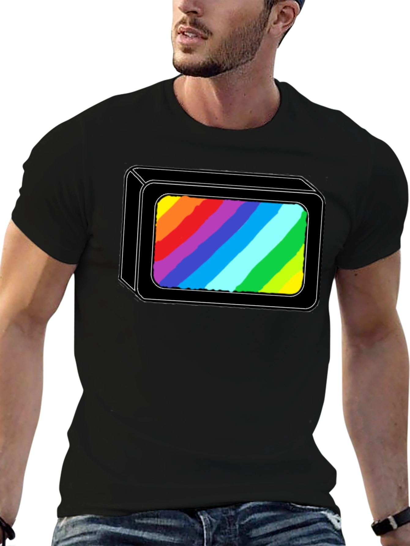 Rainbow Spectrum Box Black T-Shirt
