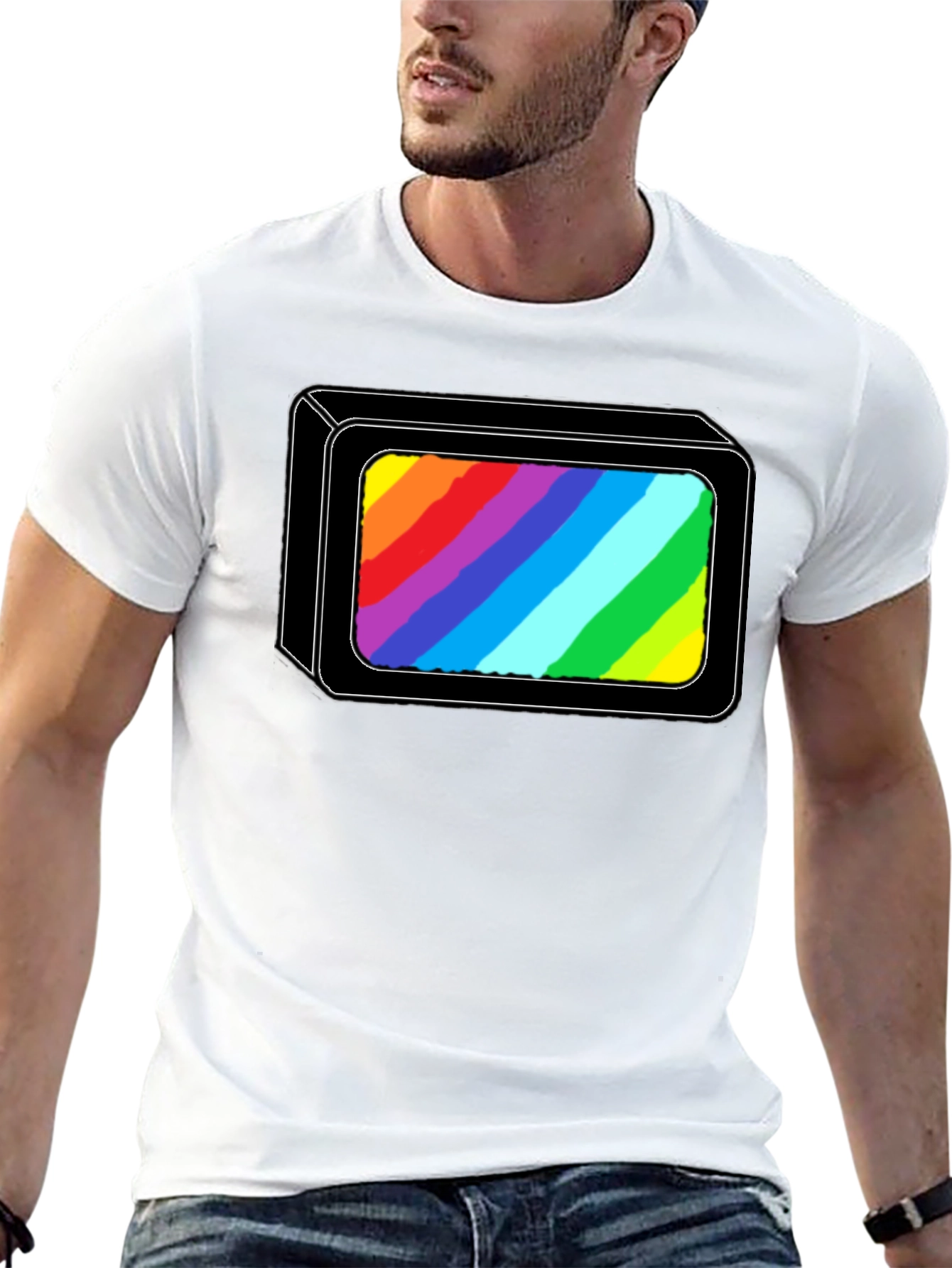 Rainbow Spectrum Box Black T-Shirt