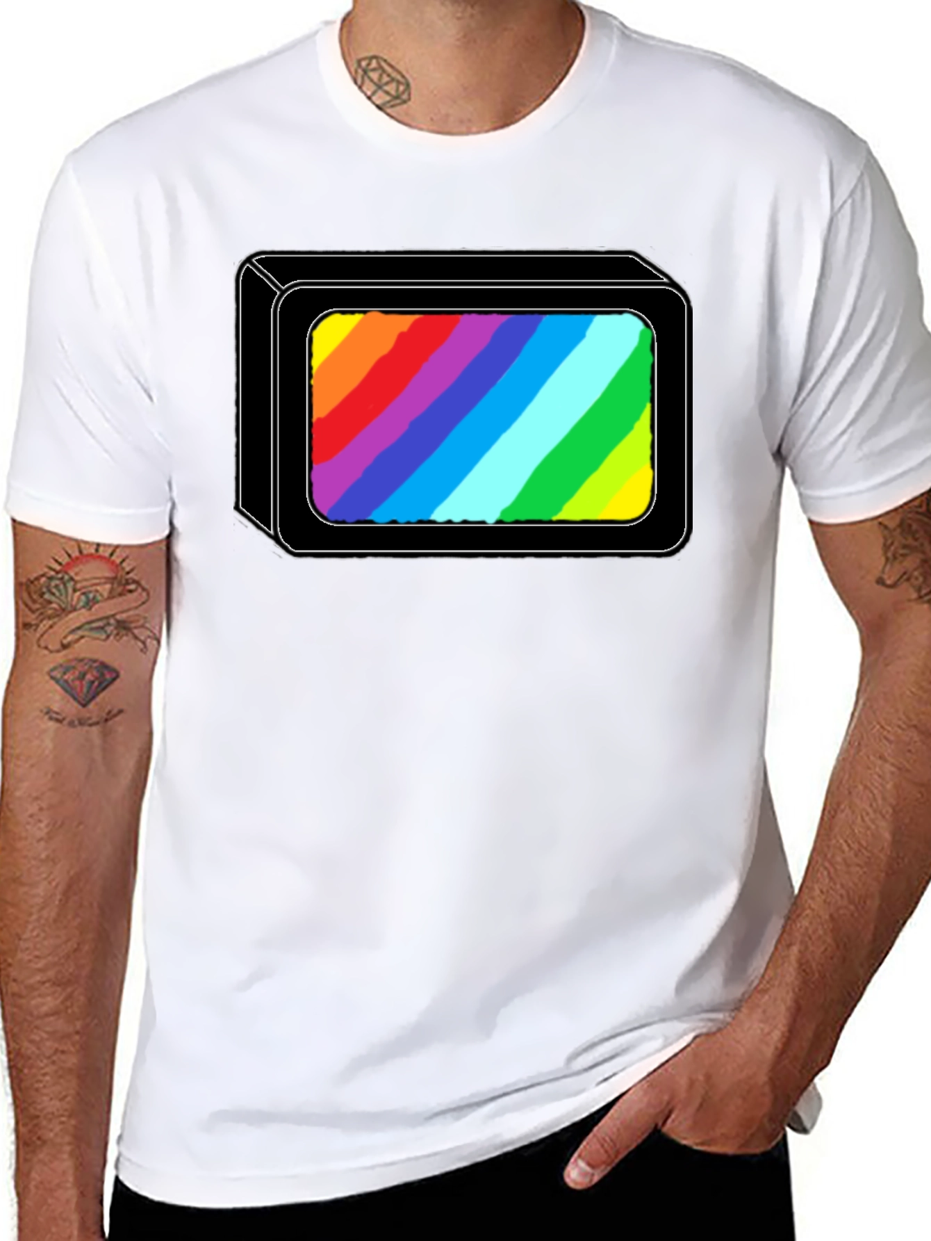 Rainbow Spectrum Box Black T-Shirt
