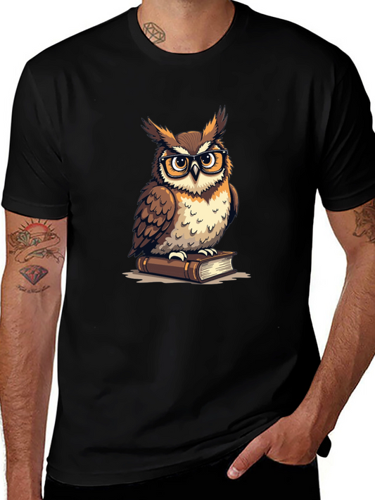Owl on Book Graphic T-Shirt