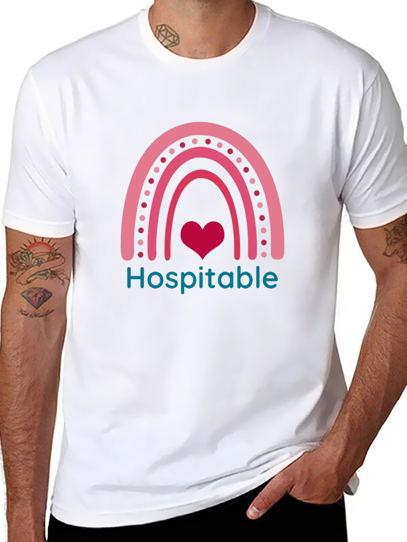Hospitable Heart Rainbow Graphic Tee