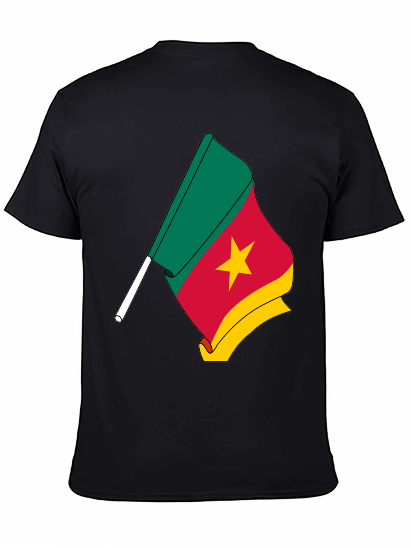 Cameroon Flag Graphic Tee - Black