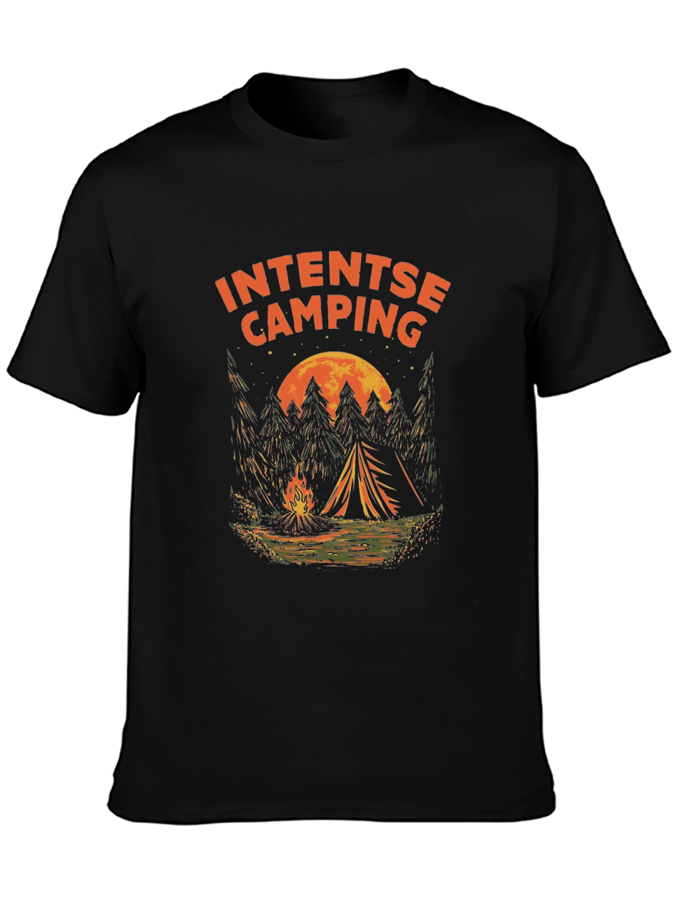 Intense Camping Graphic T-Shirt - Black